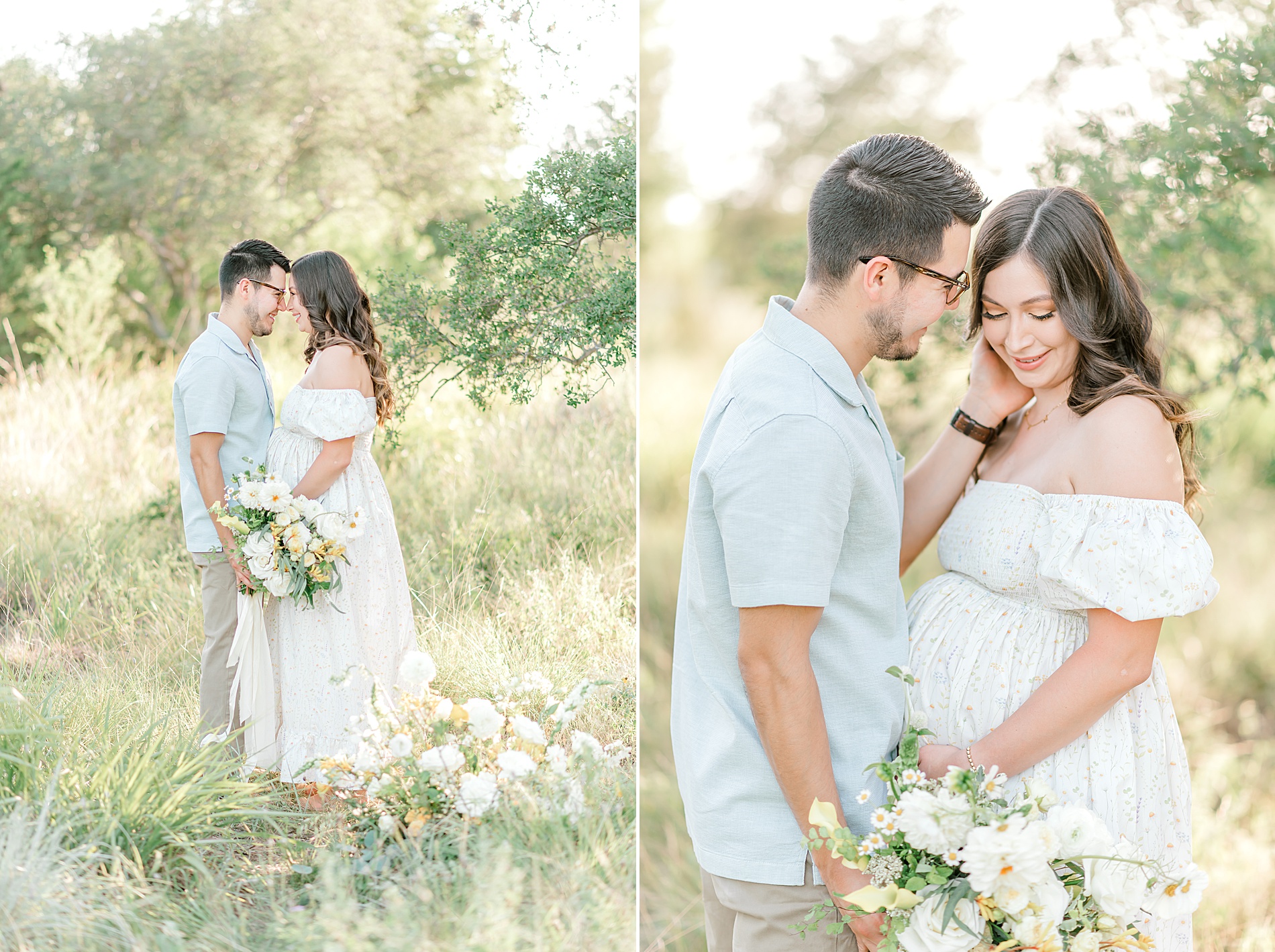 candid maternity photos in park in San Antonio, TX