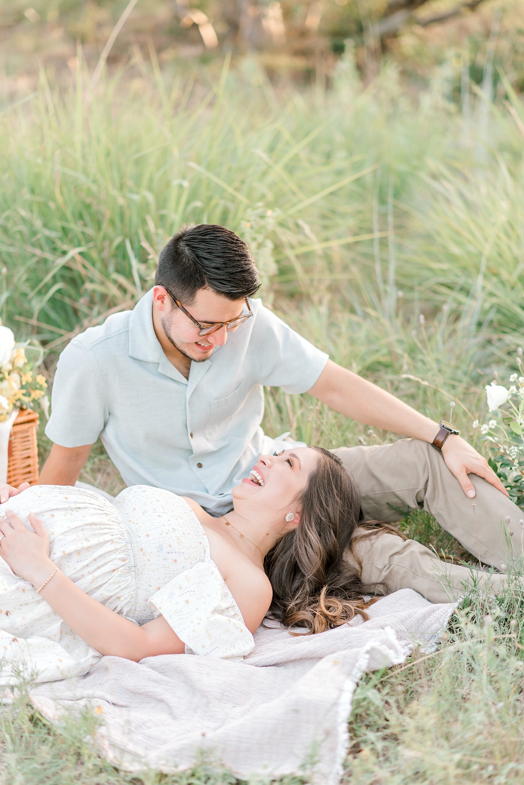 candid portrait of couple laughing together