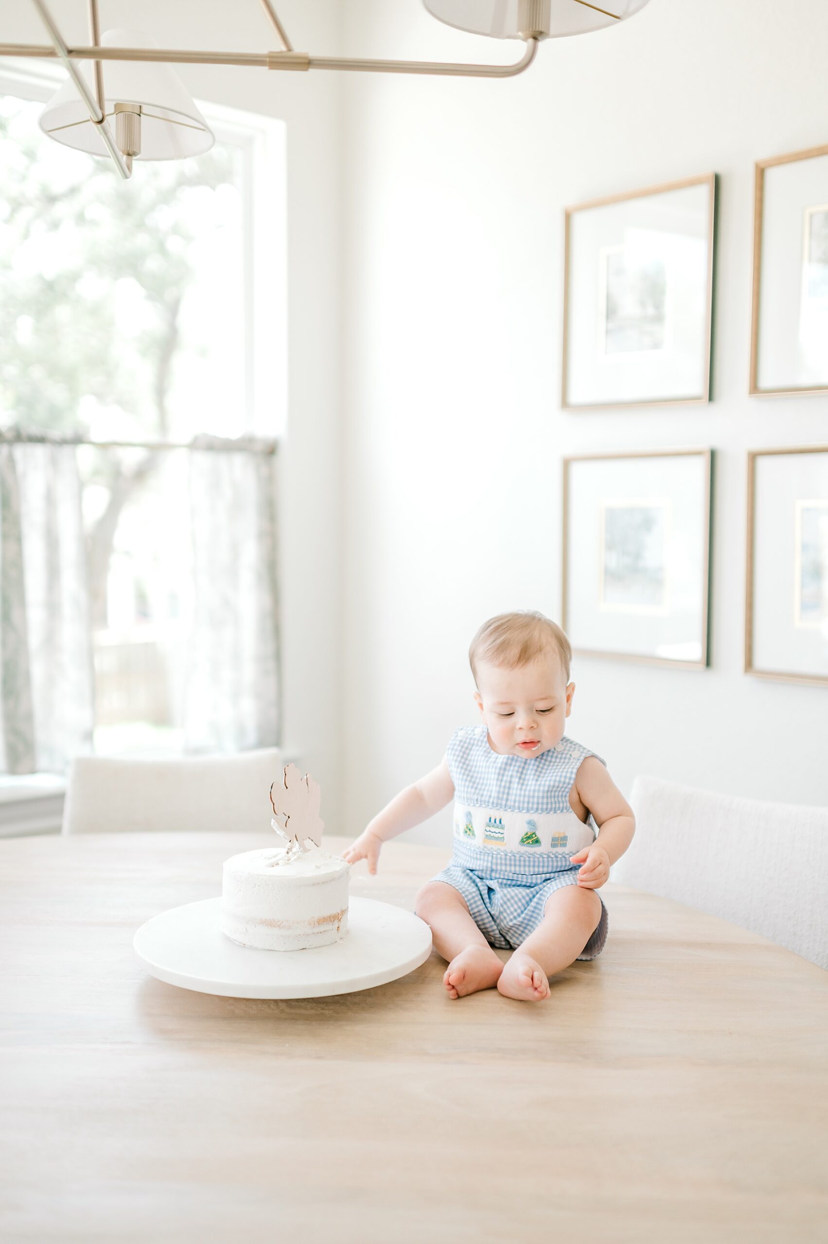 Light and Airy One-Year Milestone and cake smash Session