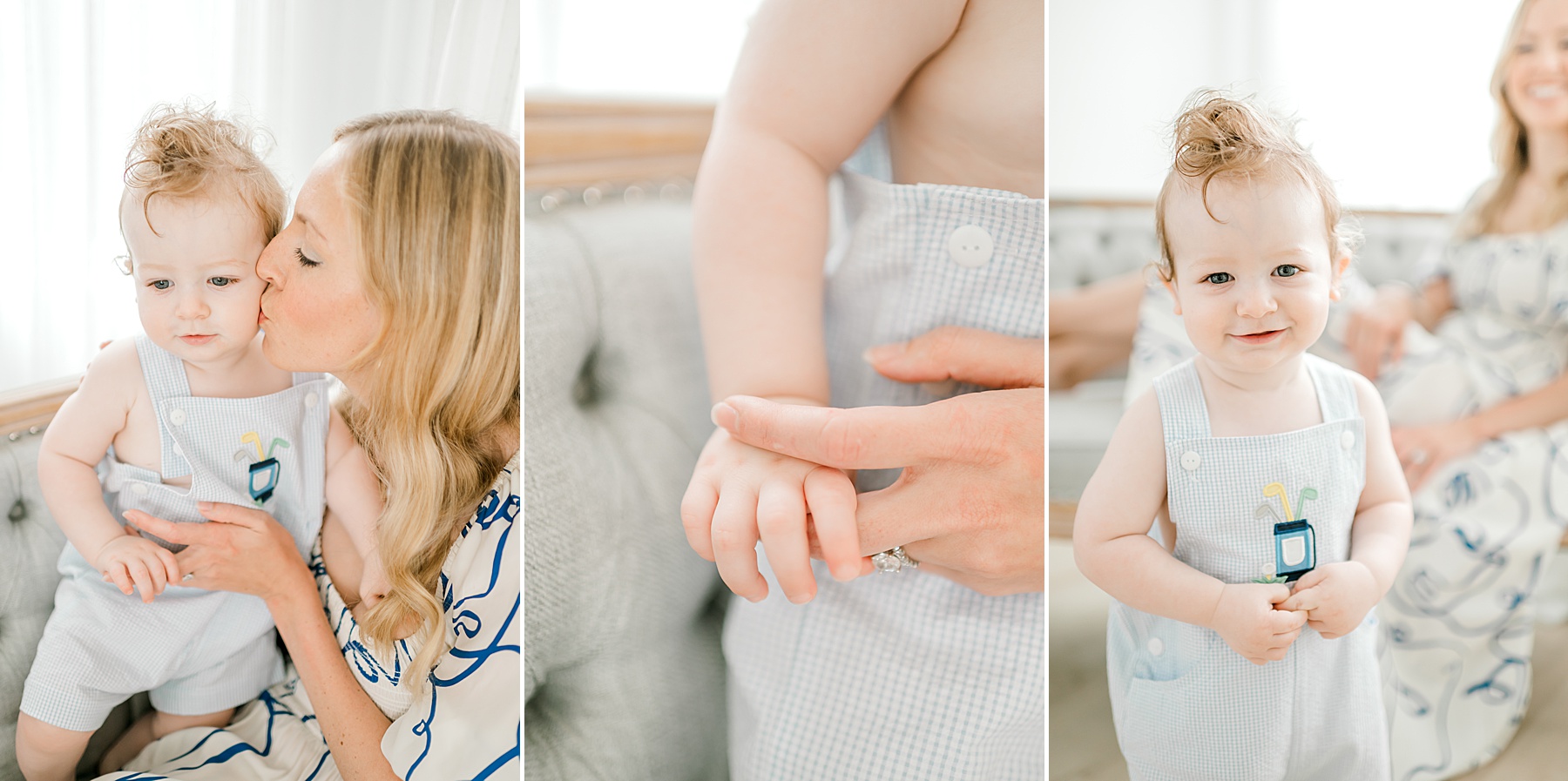 one year old with mom in San Antonio studio