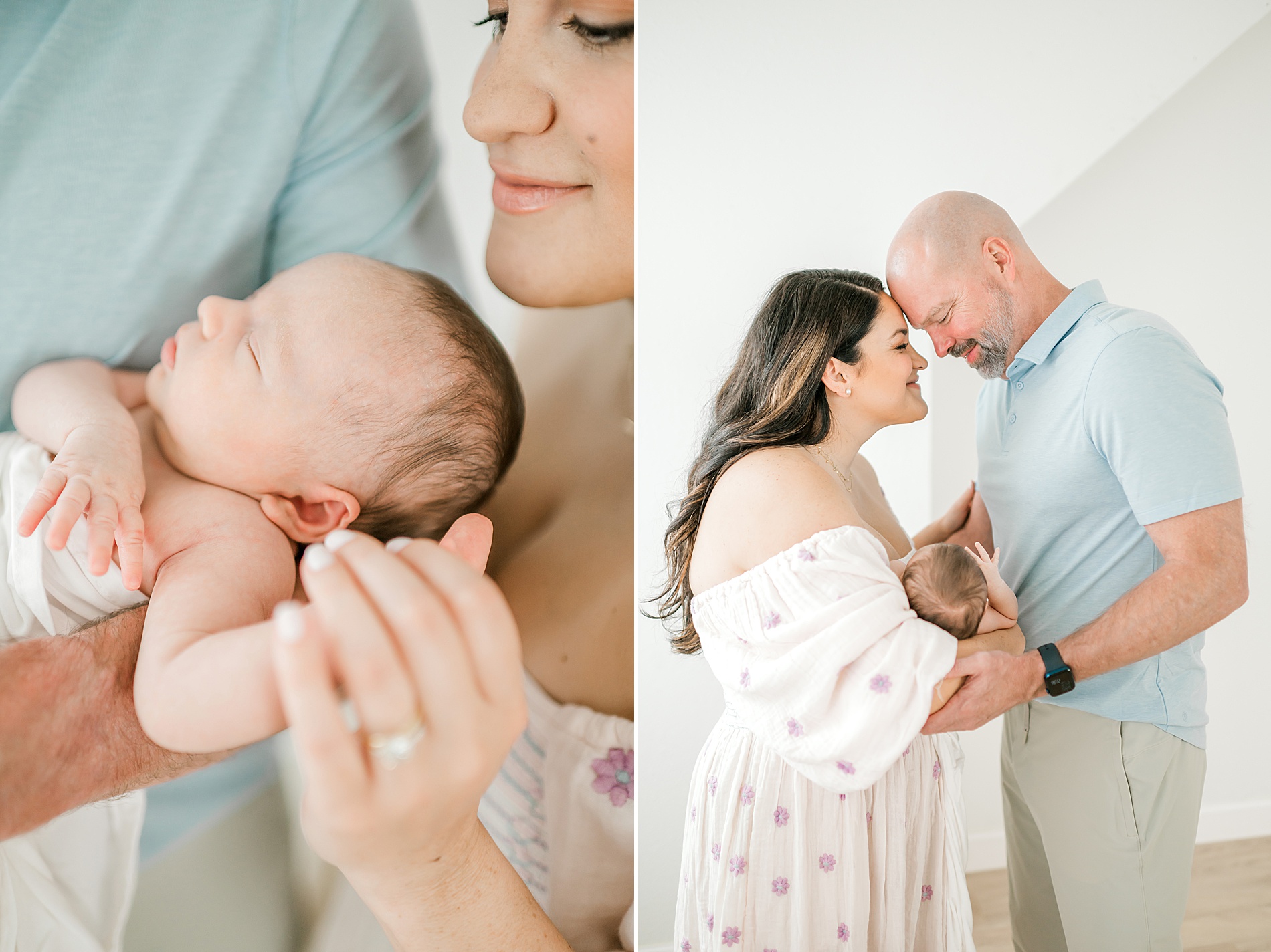 parents look lovingly at their baby girl