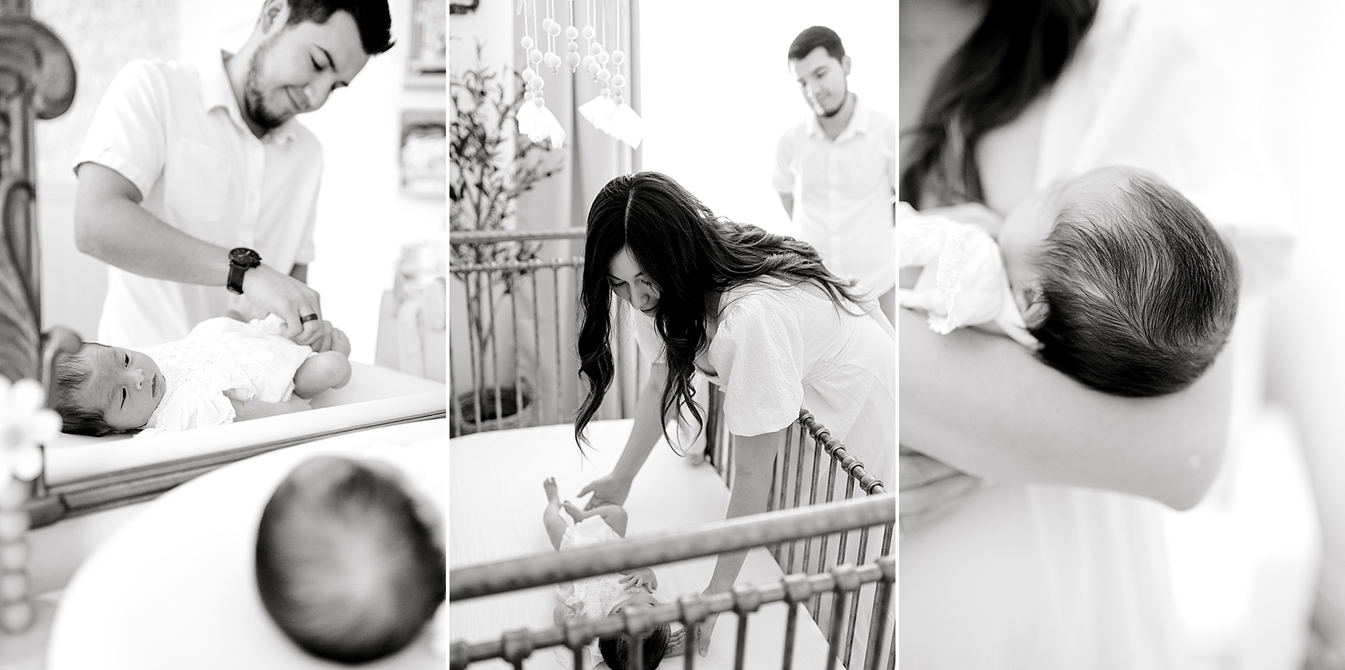 classic family photos during in-home newborn session