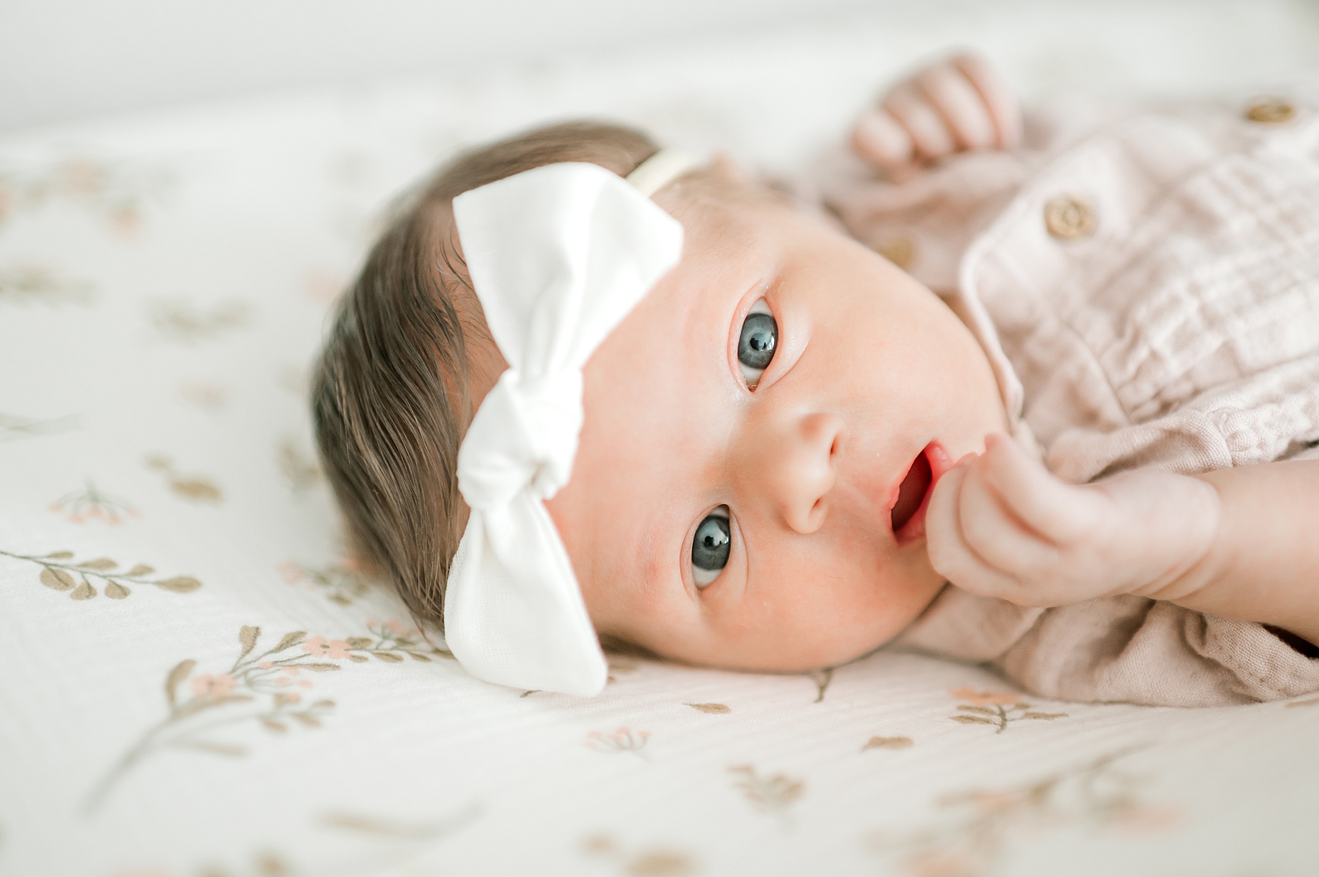 newborn girl during Lifestyle Newborn Session in San Antonio, TX  