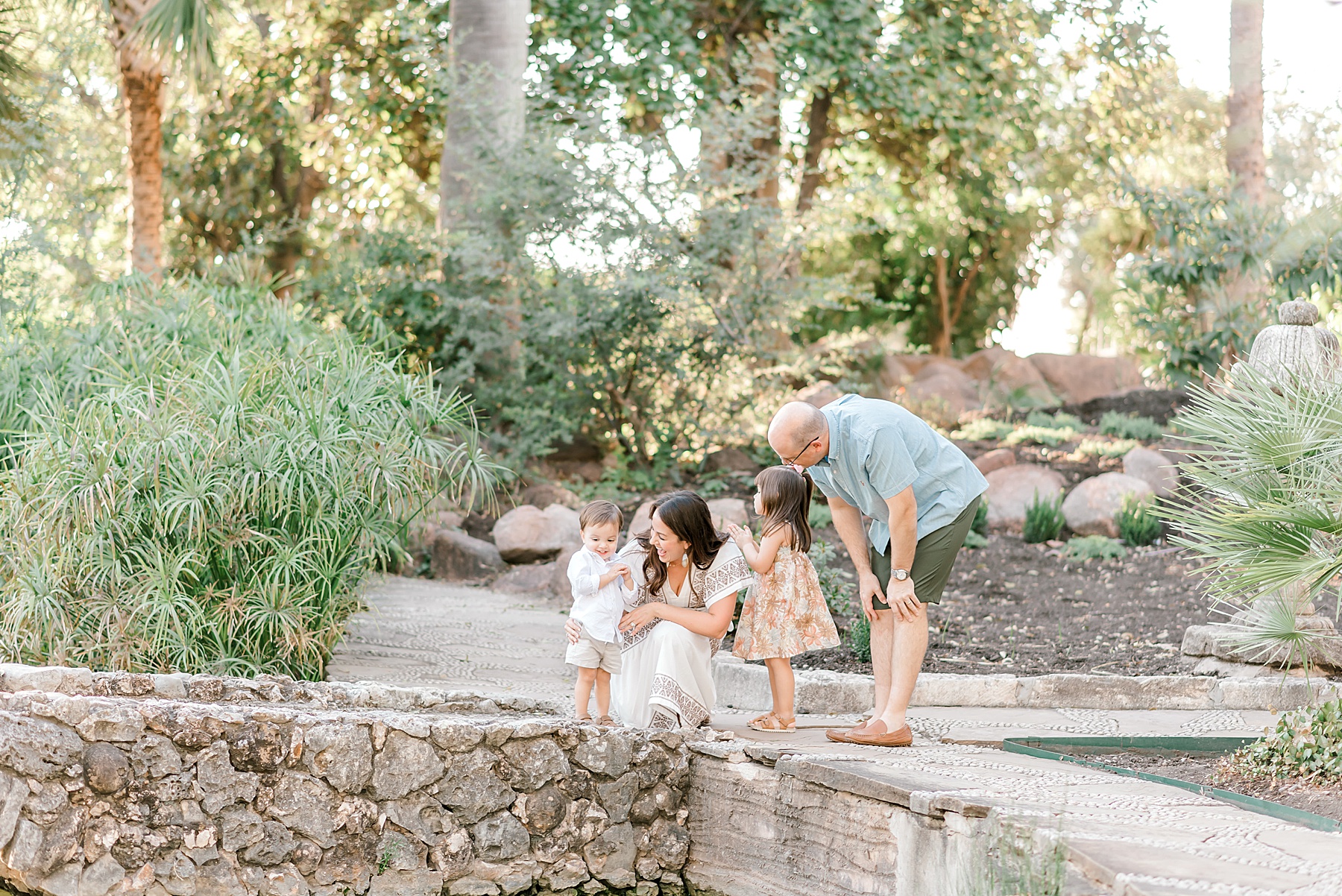 family of four during Botanical Gardens Family Session 