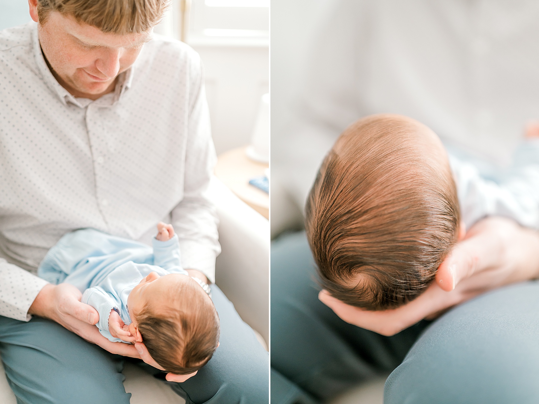 dad holds his son 