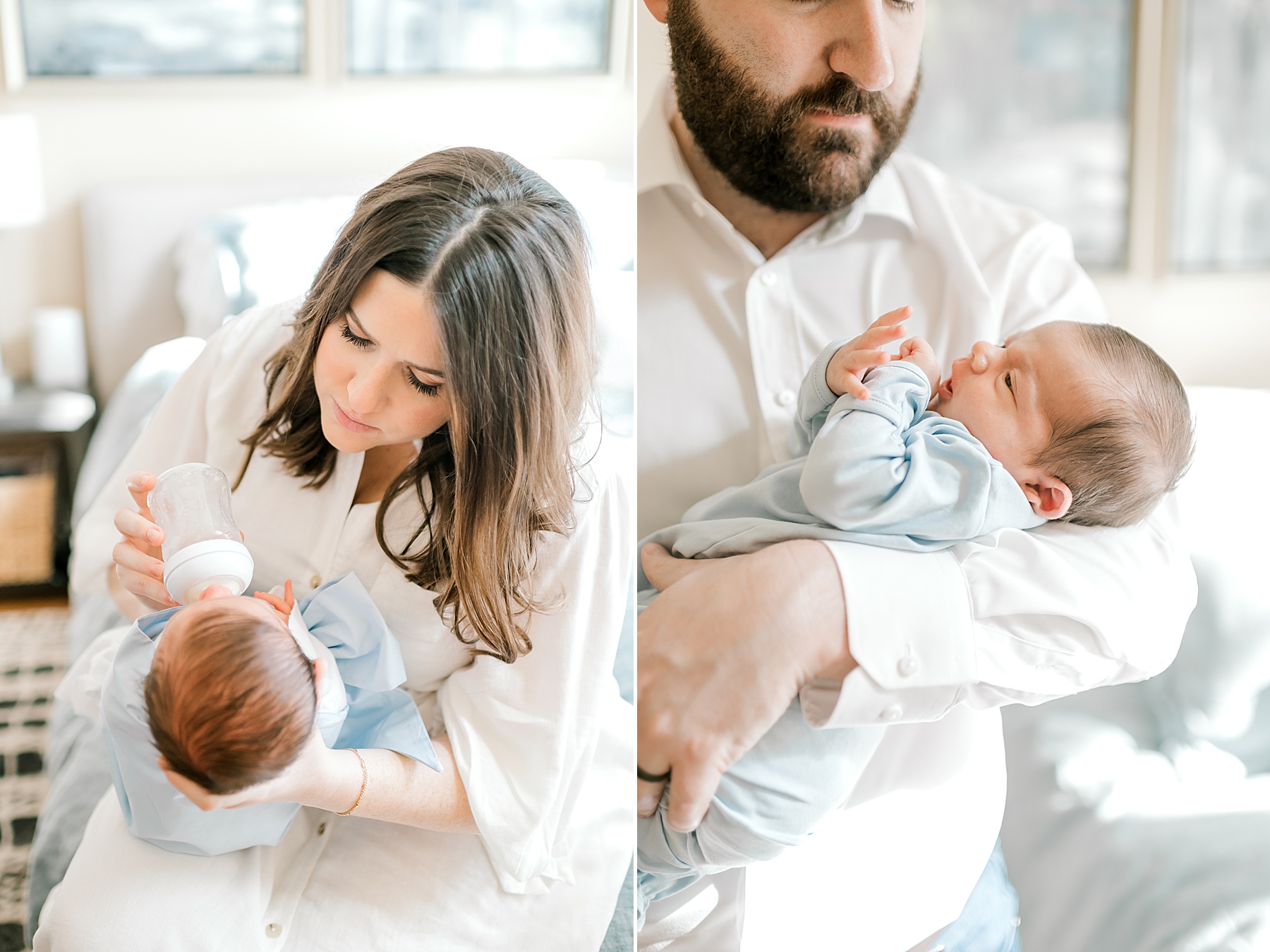 parents with newborn during lifestyle newborn session 