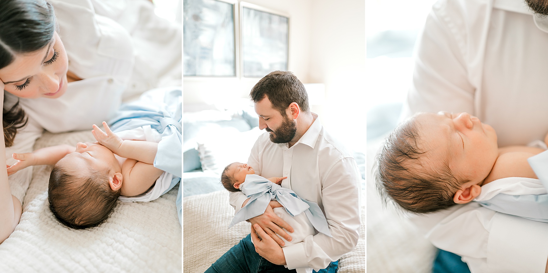 parents hold newborn boy