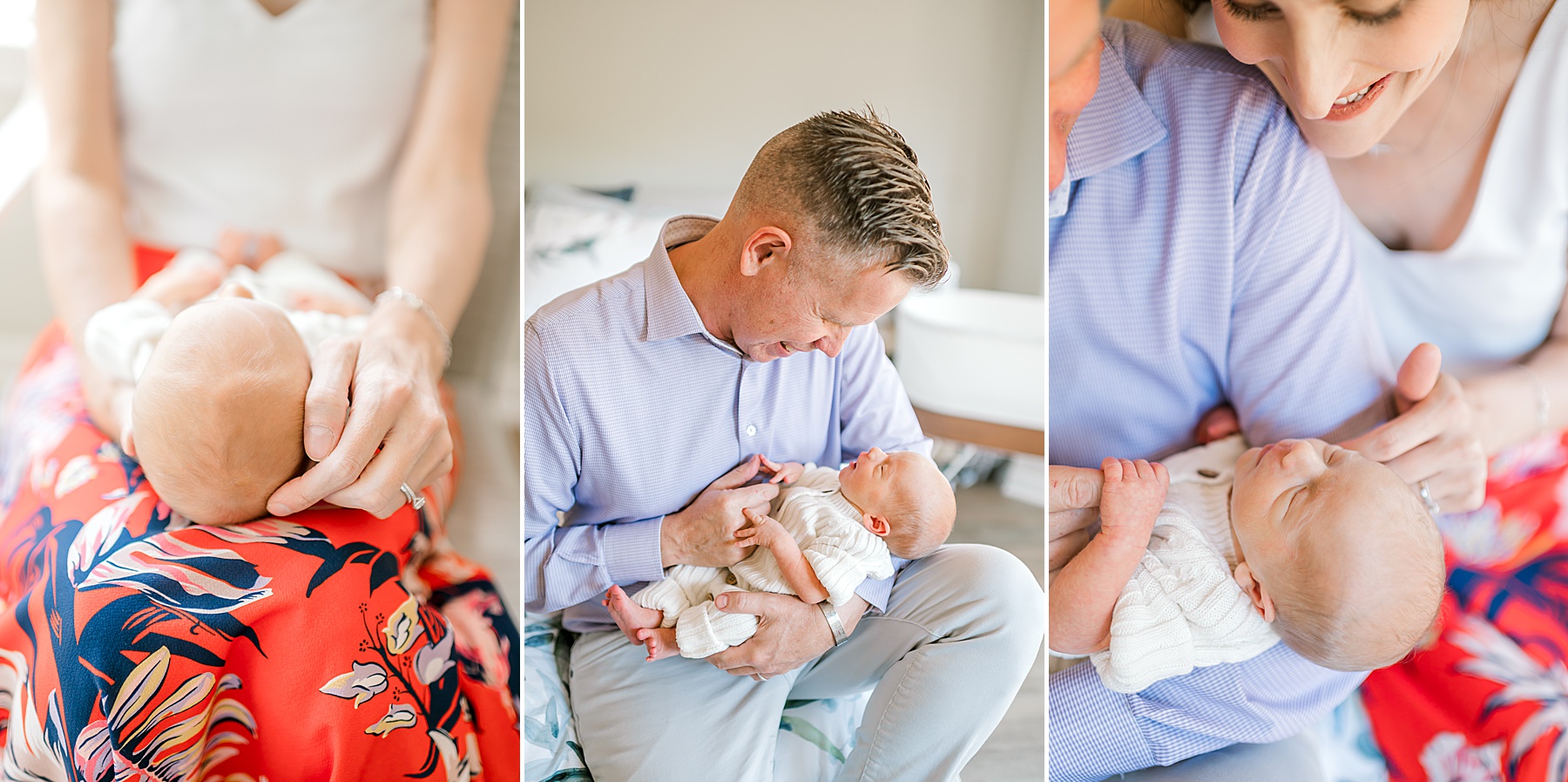 parents hold their newborn son