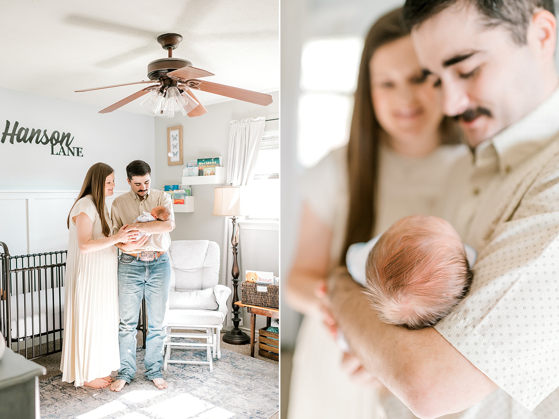 parents hold their newborn son