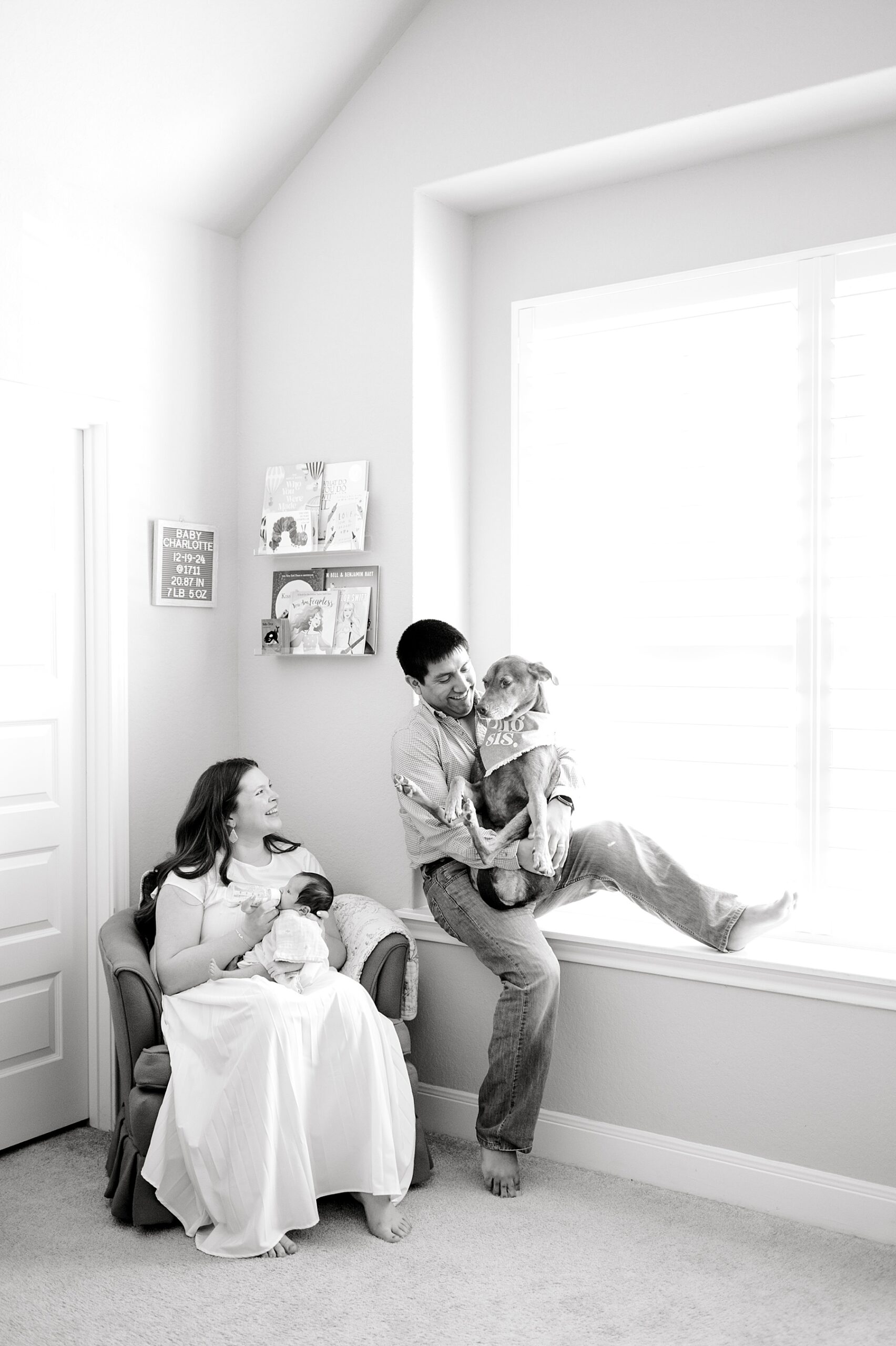 candid family photo from In-Home Newborn Session in Fair Oaks Ranch, TX