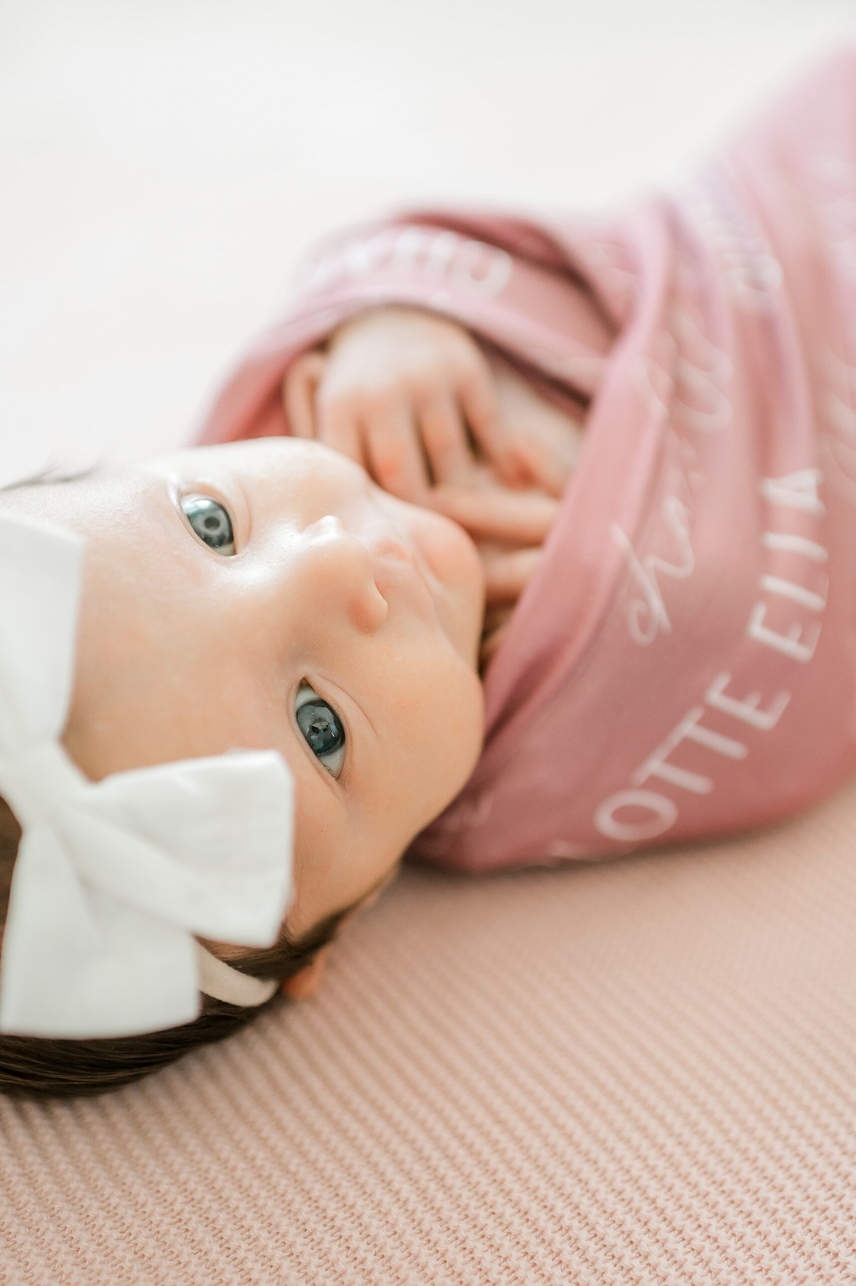 alert and awake newborn girl during in-home session | Why Awake Babies Are Just As Perfect