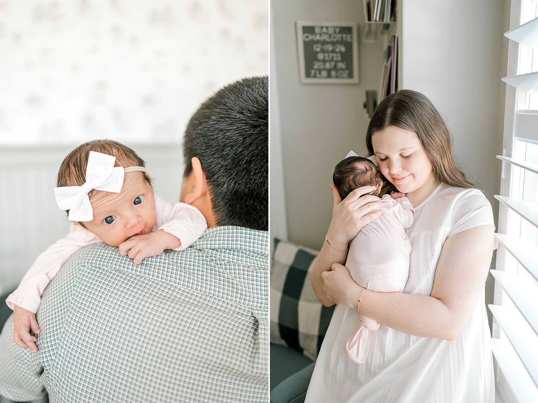 mom and dad hold newborn girl during In-Home Newborn Session in Fair Oaks Ranch, TX