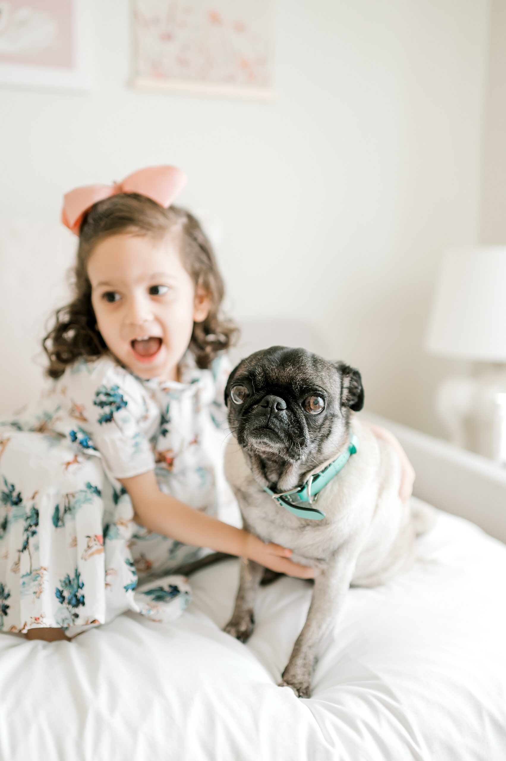 toddler and dog
