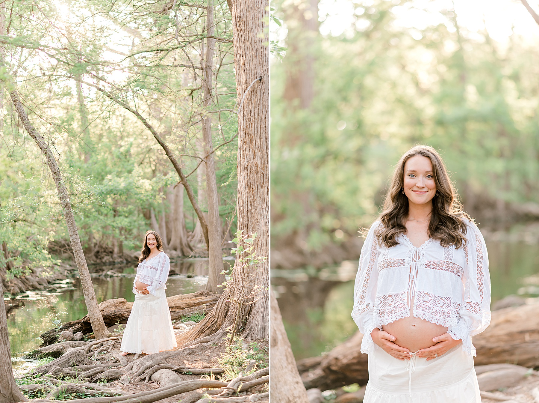 golden hour maternity photos at Cibolo Nature Center in Boerne, TX