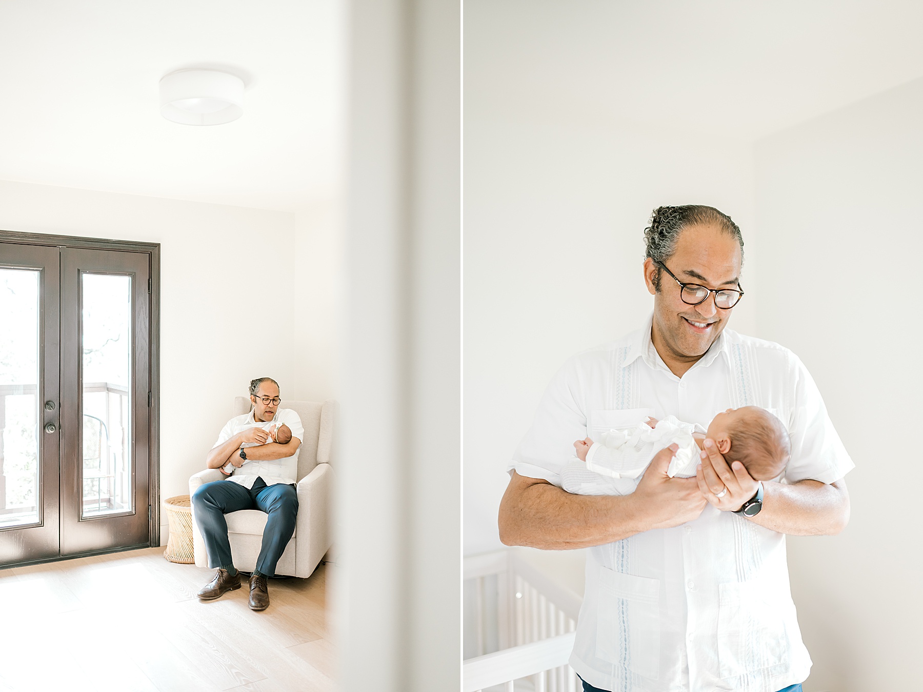 Dad holds baby girl