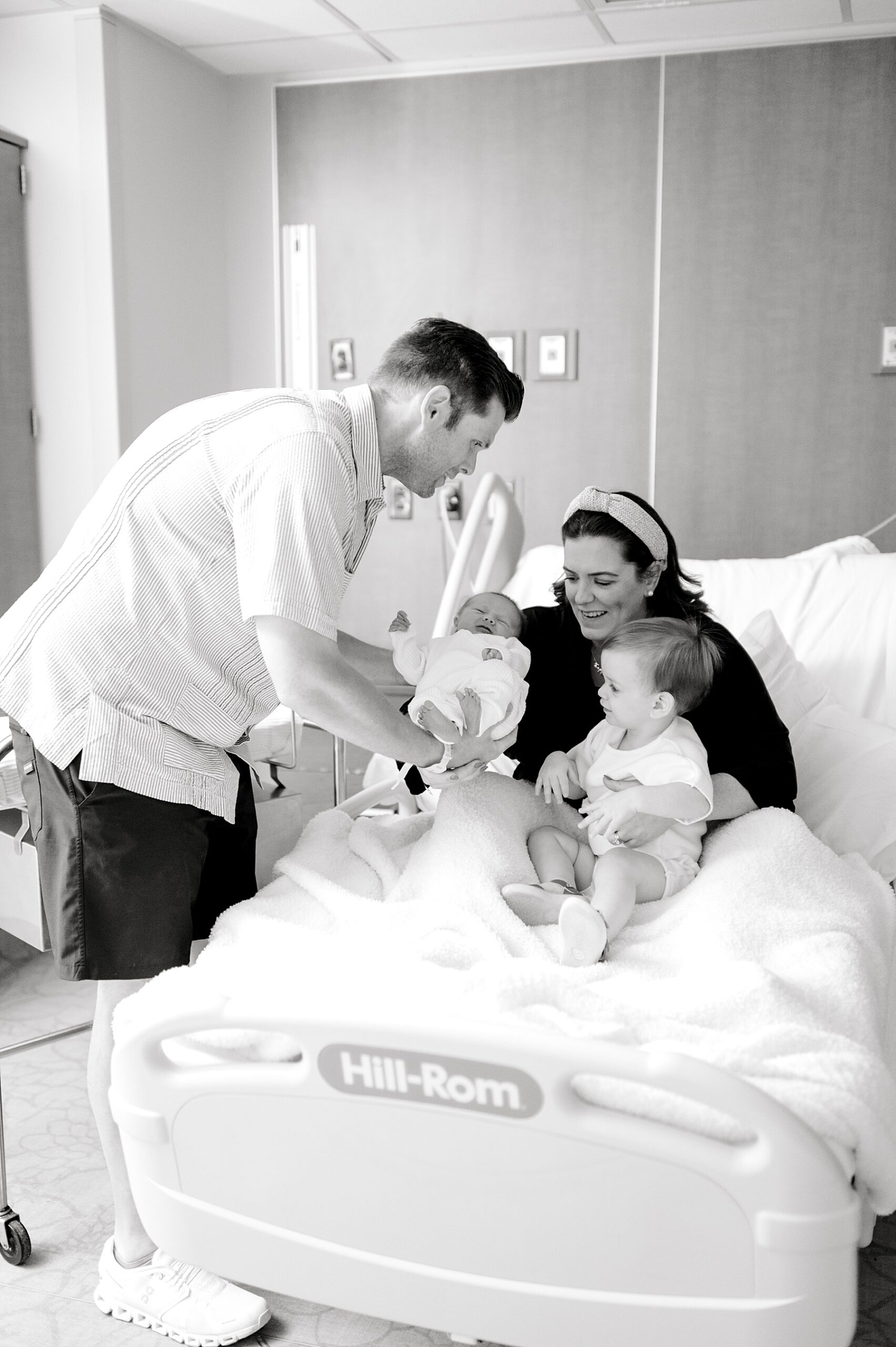 big brother meets newborn brother for the first time in hospital