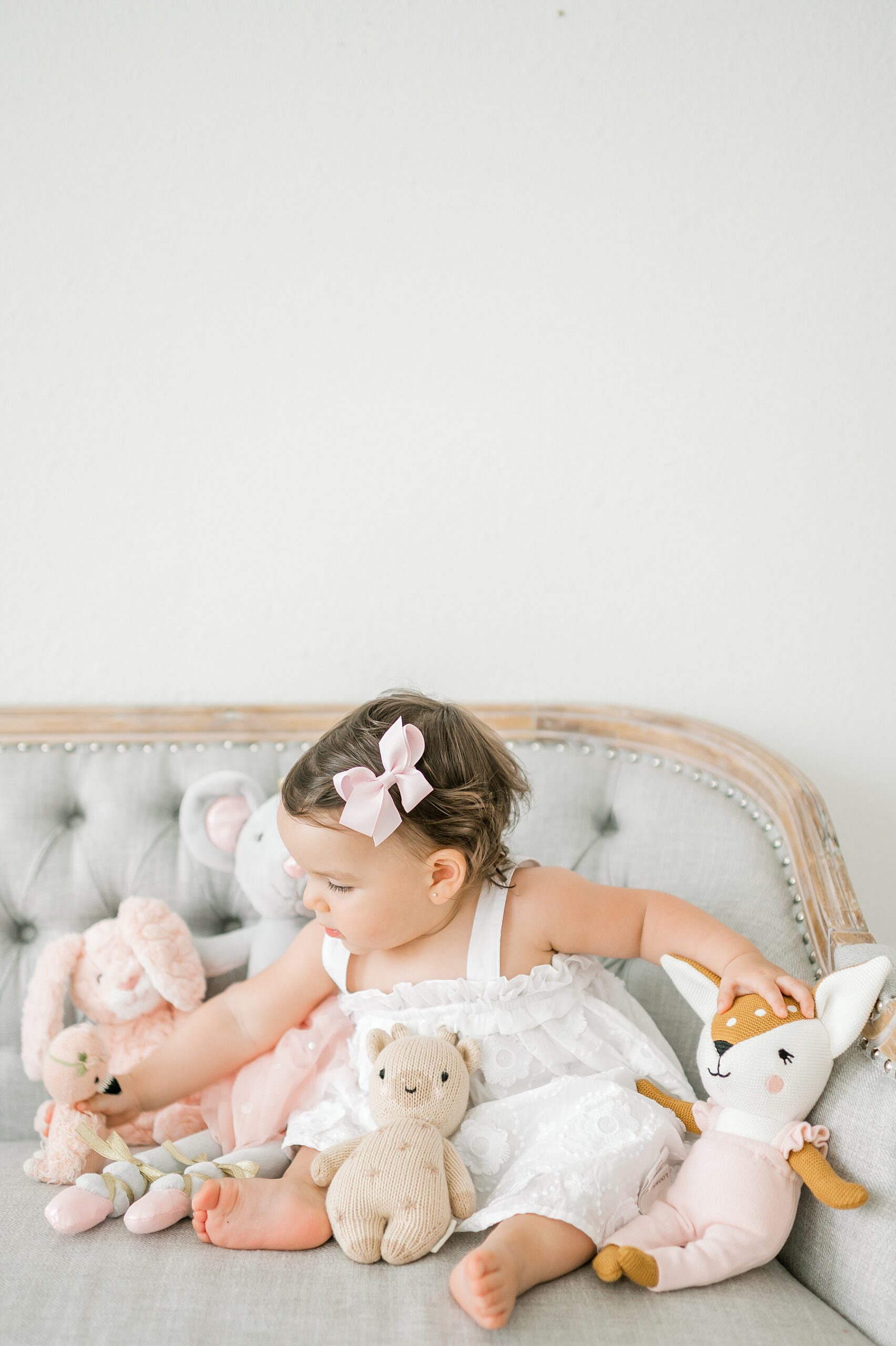 one year session with stuffed animals