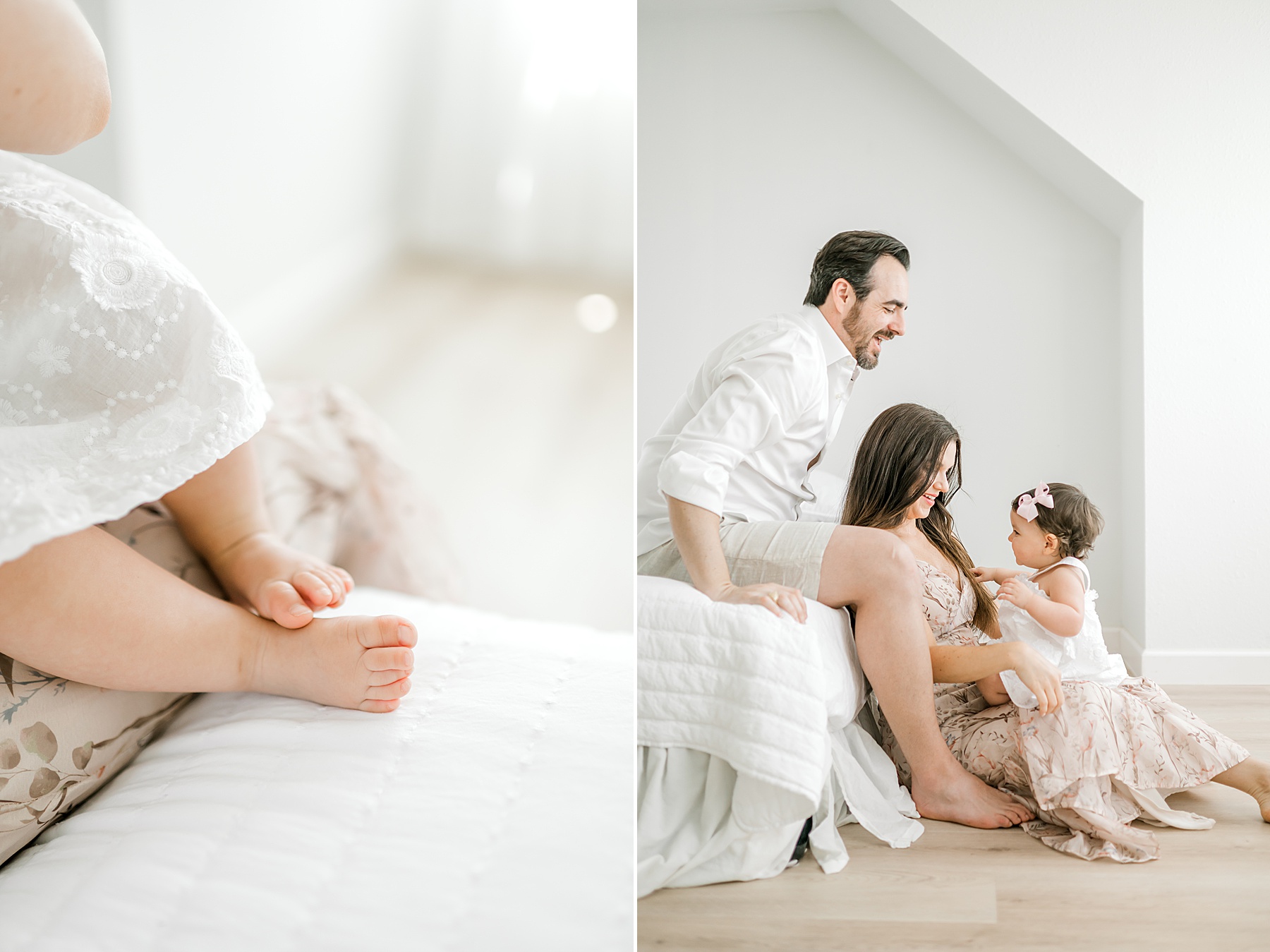 family of three during Studio Milestone Session in Bulverde, TX