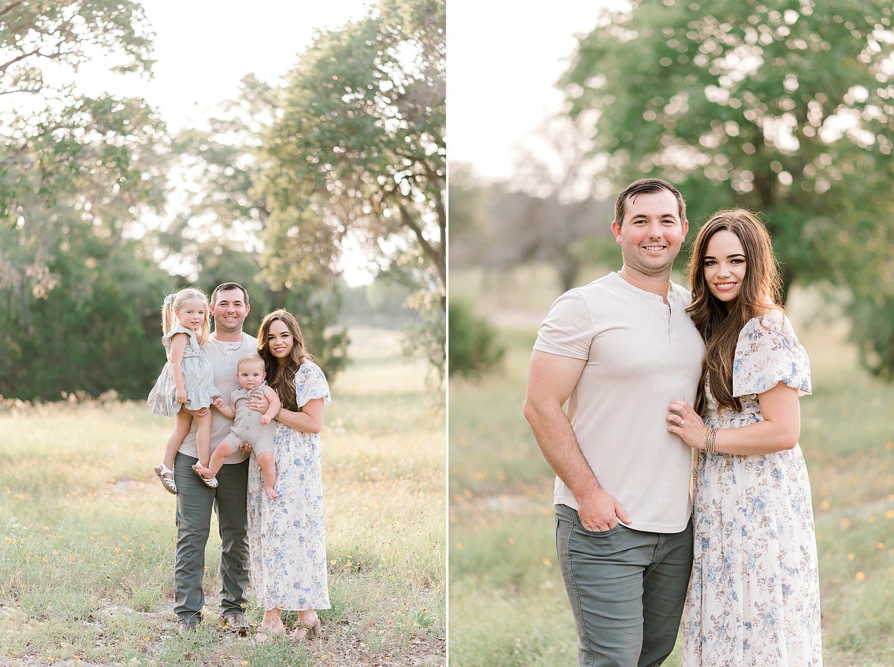Family together during 6 month milestone Session in Bulverde, TX