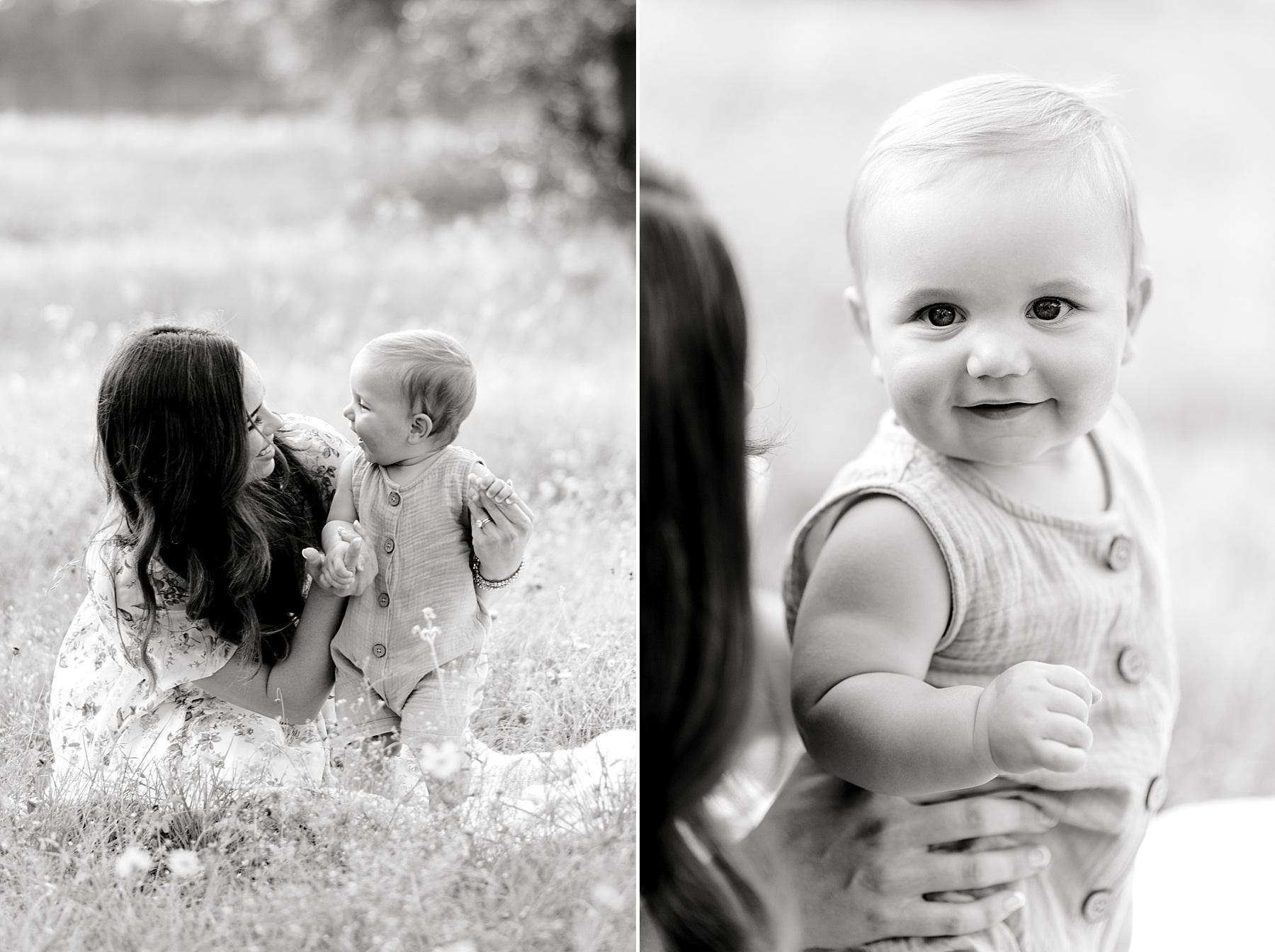 little boy full of personality during 6 month milestone session by Bulverde, TX photographer