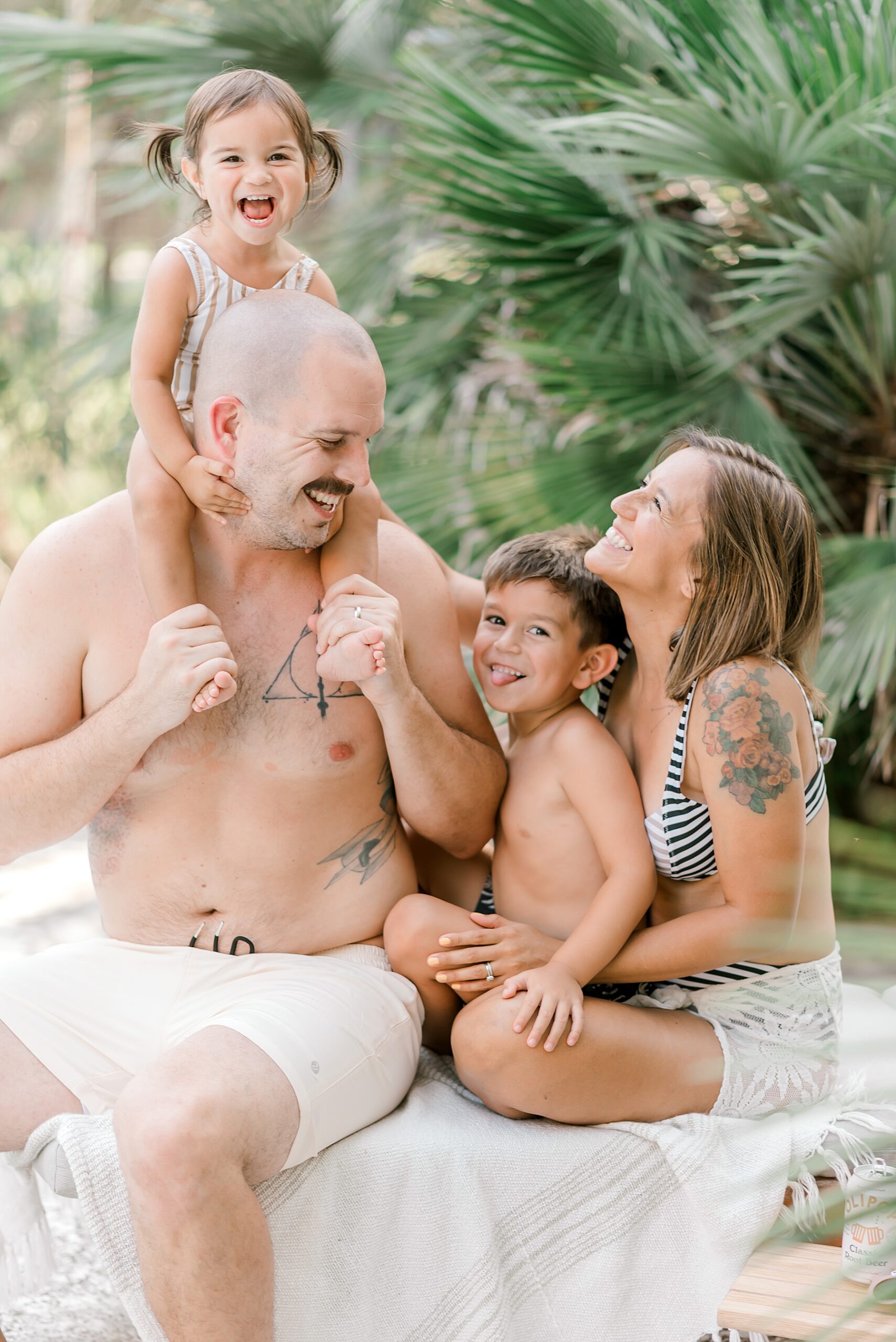 Backyard Pool Party Summer Family Session in Bulverde, TX