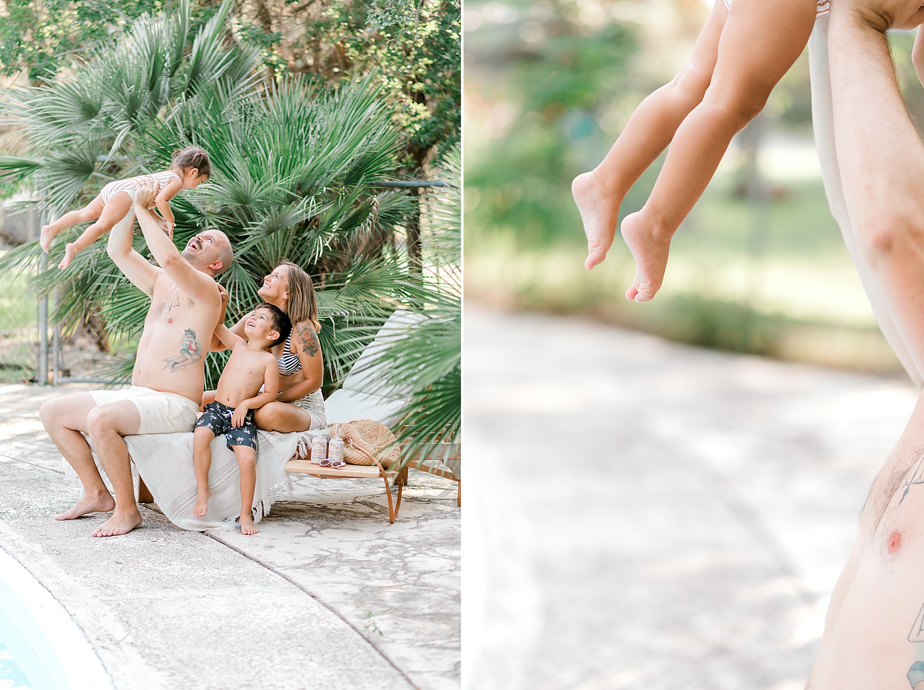 Backyard Pool Party Summer Family Session