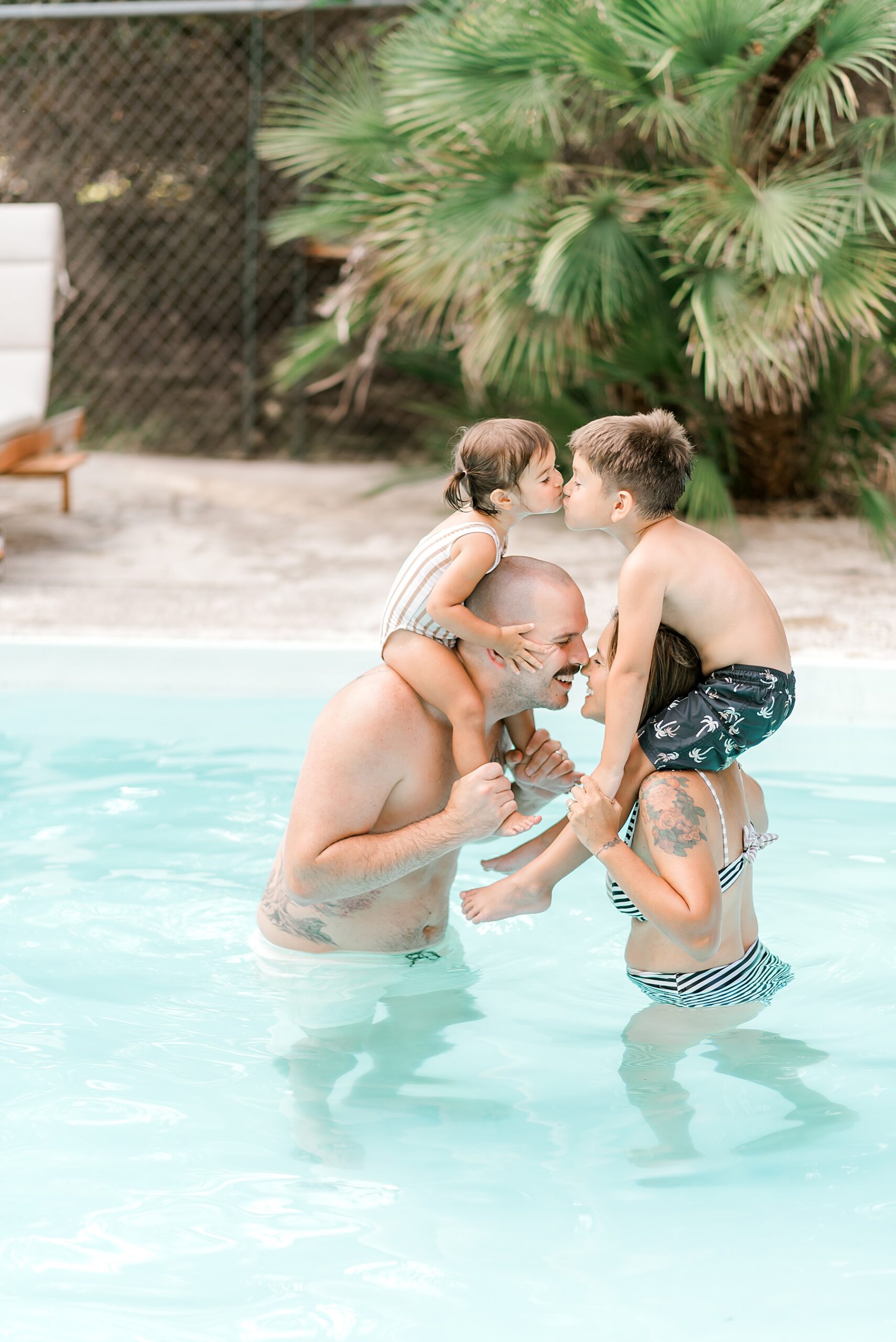 Backyard Pool Party Summer Family Session in Bulverde, TX