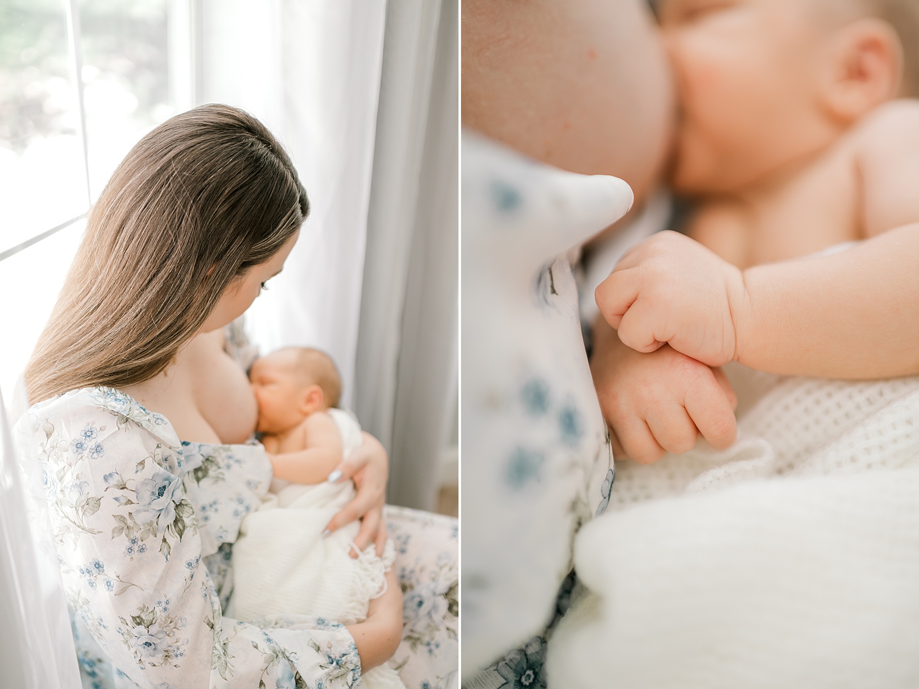 mother nurses newborn 