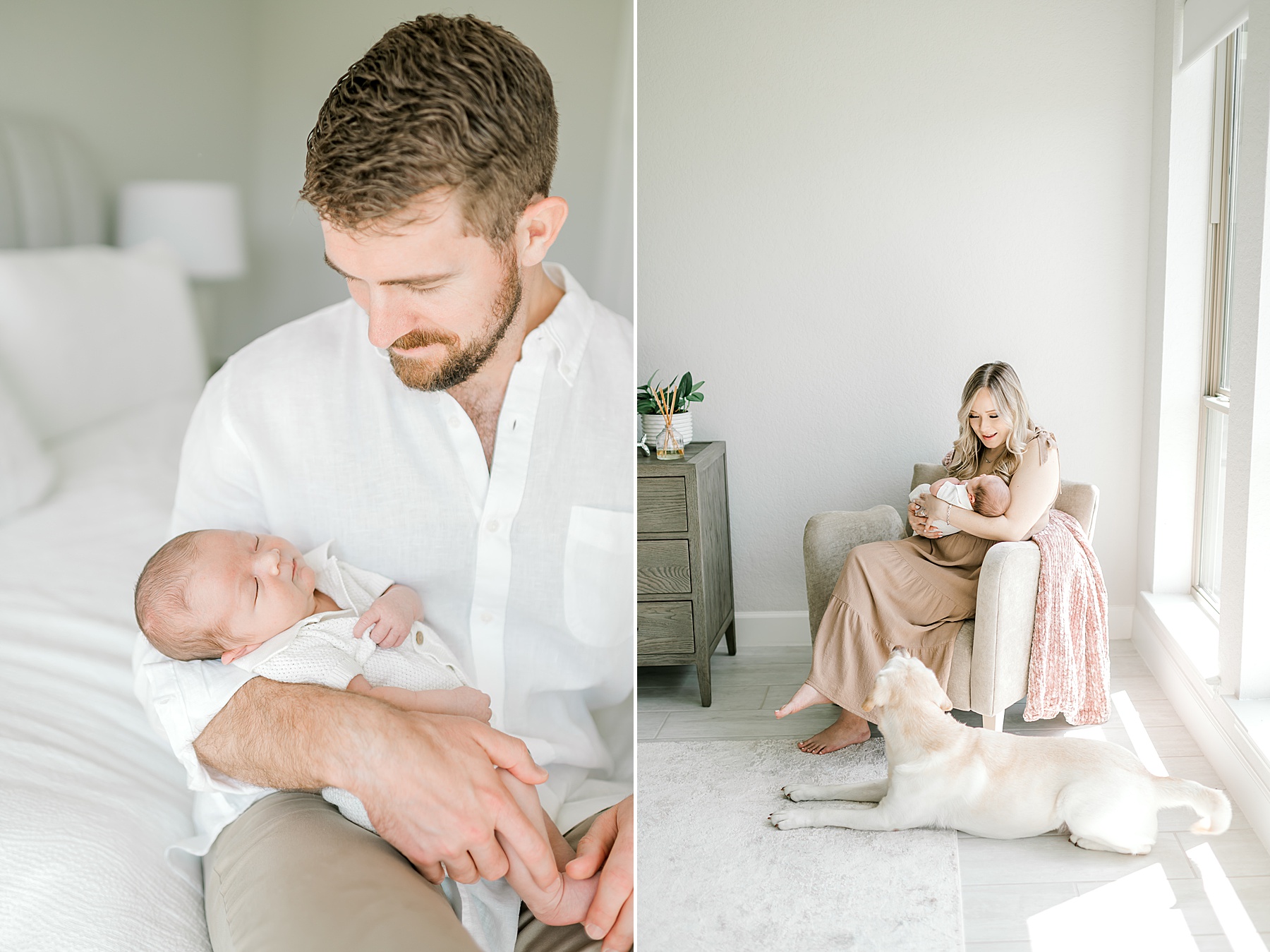 mom and dad hold newborn boy | Top 5 Questions To Ask Your Newborn Photographer