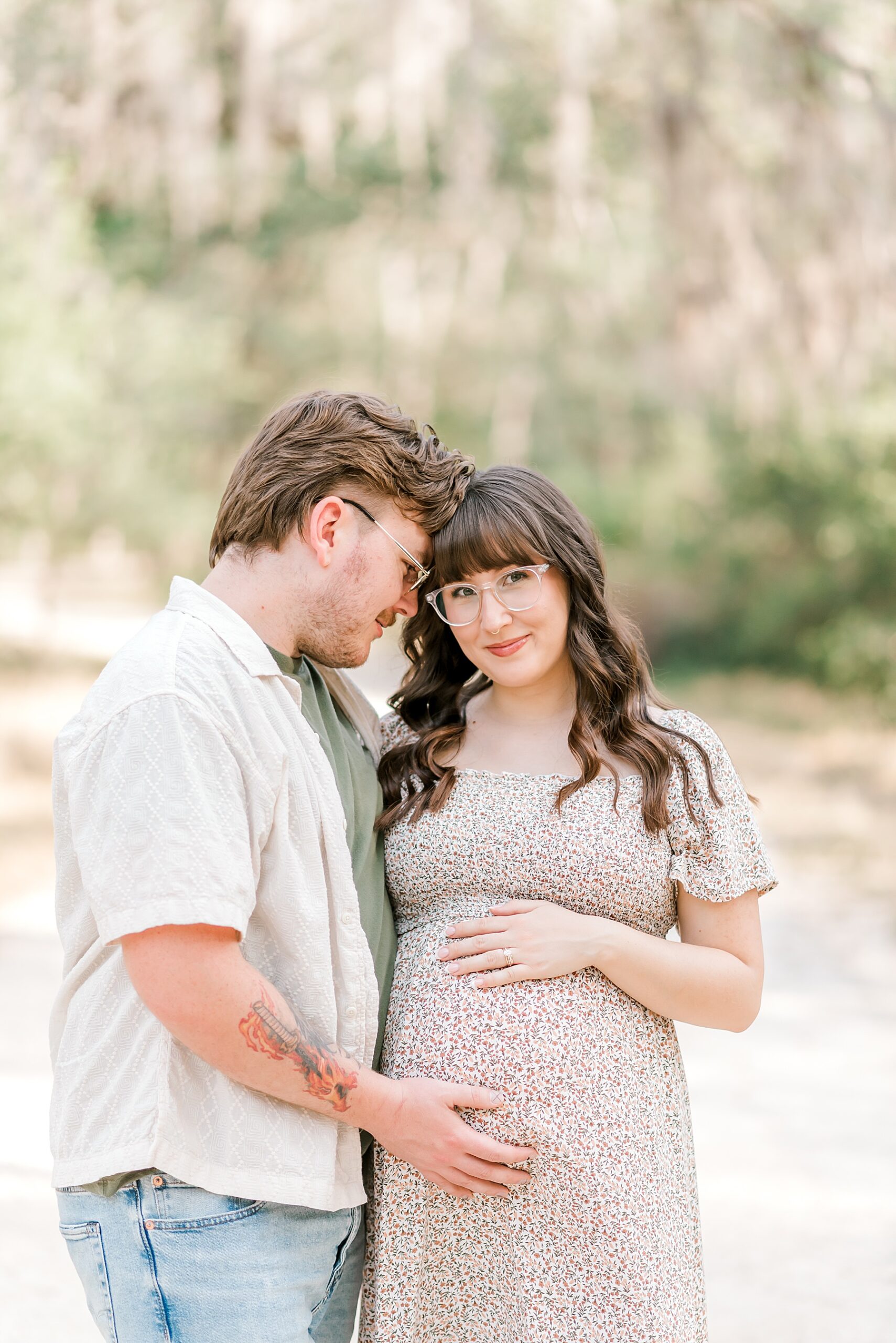 couple during maternity portraits in San Antonio Texas