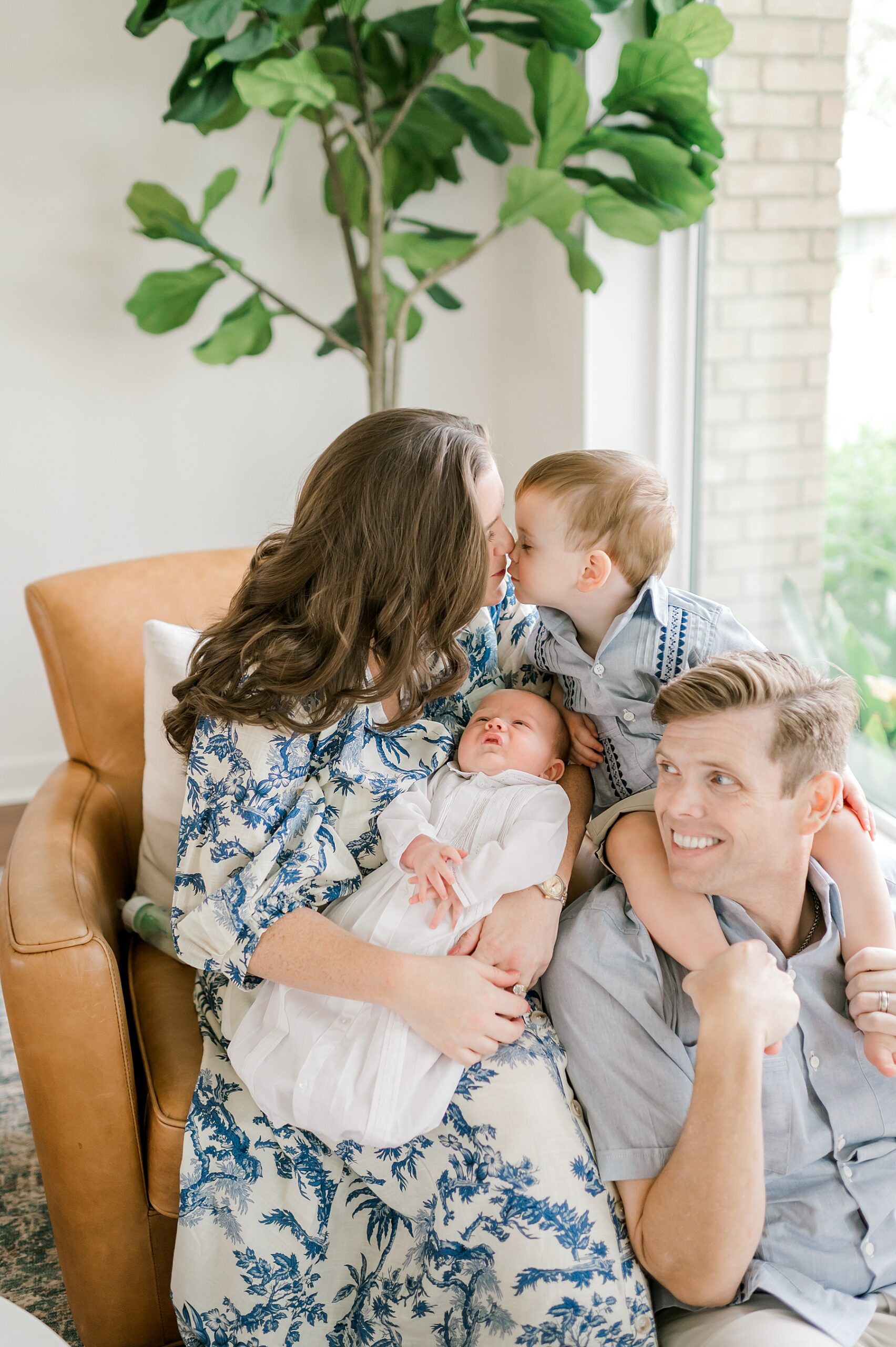 candid family photos from In-Home Older Newborn Session