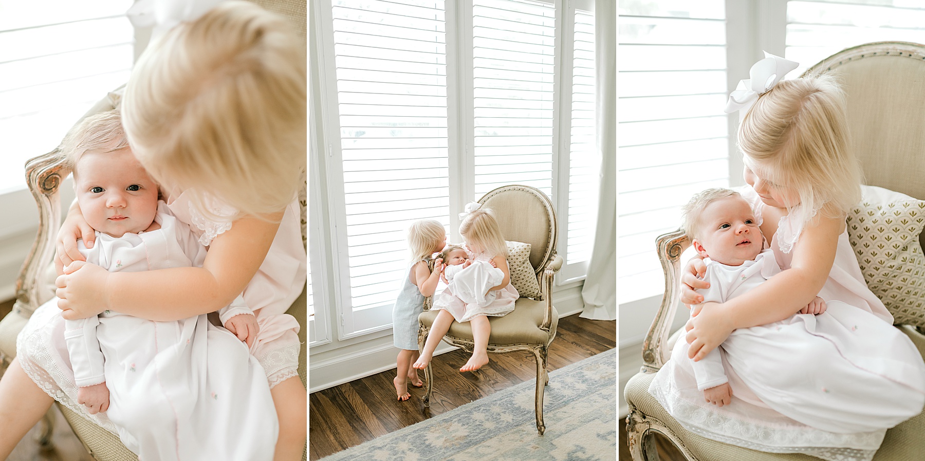 big sister holds newborn sister during in-home session | What You Don't Need For an In-Home Session by Bulverde, TX Photographer