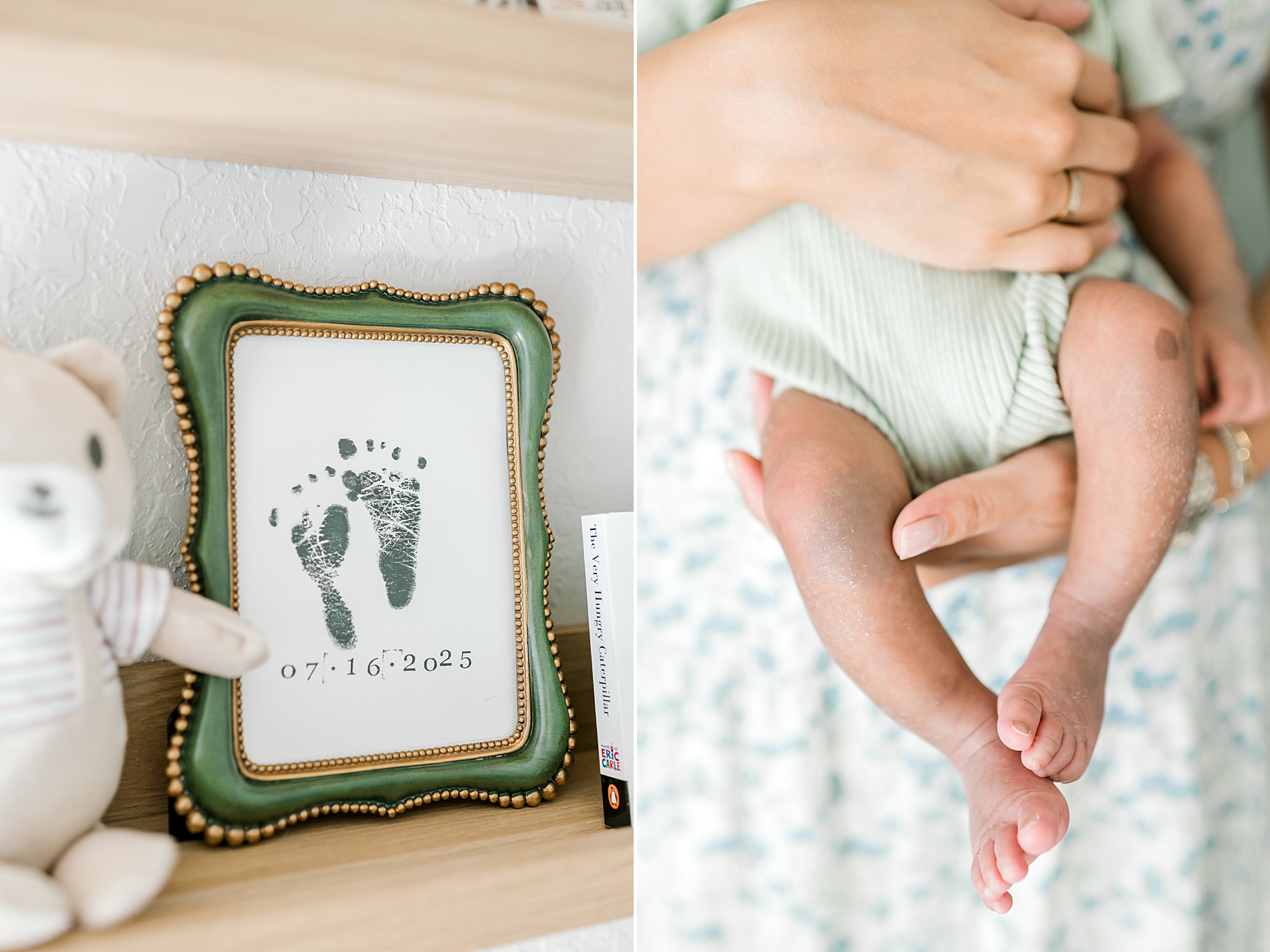newborn feet and footprint photo