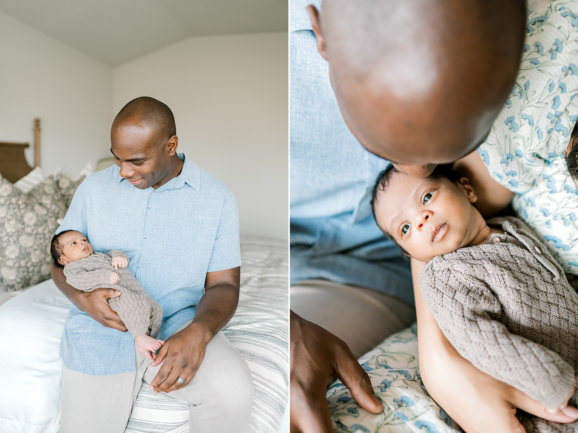 dad kisses newborn's head