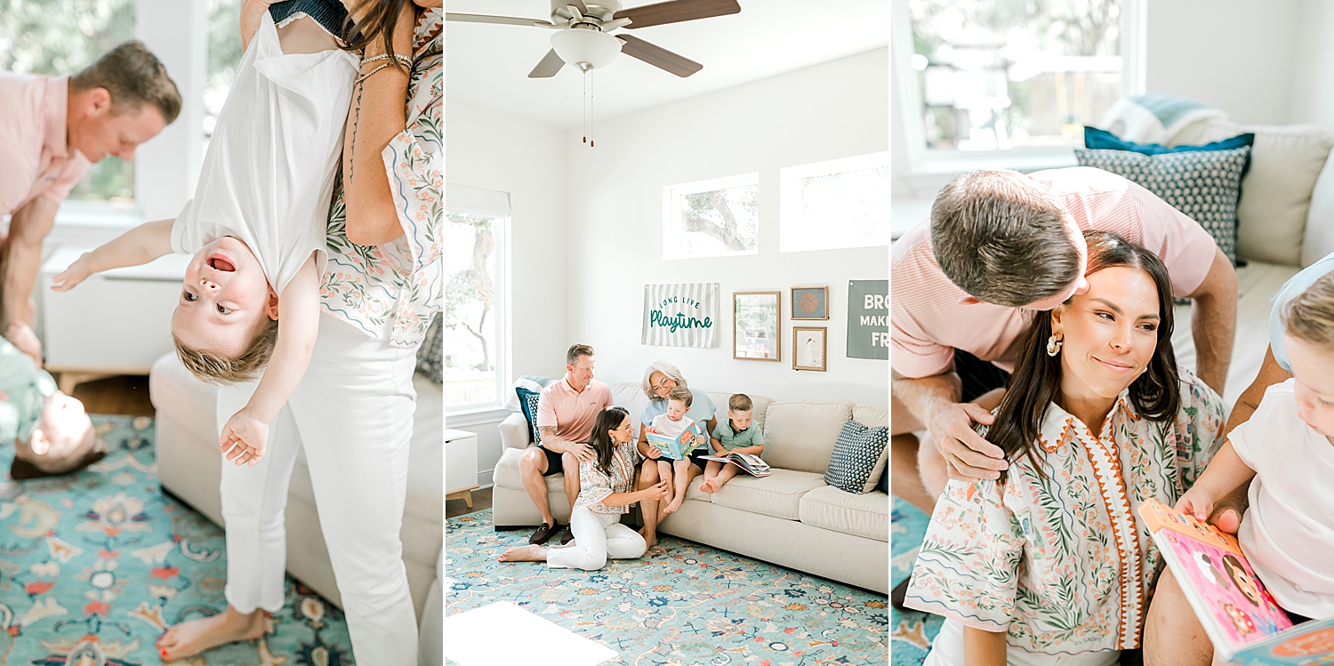 candid family portraits from in-home family session