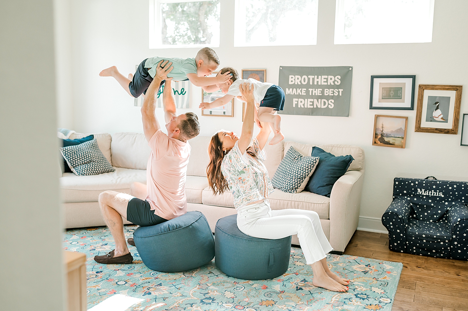 candid family photos from in-home session in Boerne, TX