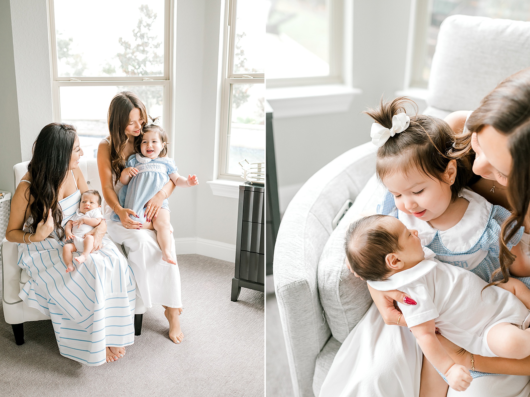 family portraits by window creating light and airy photos
