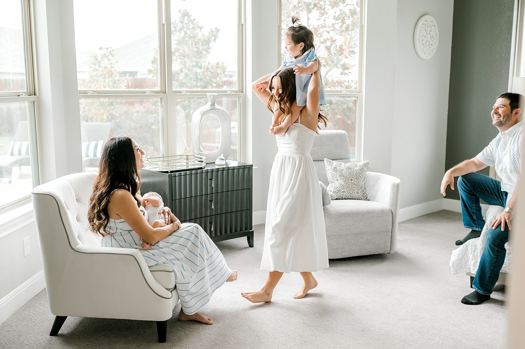 light and airy family portraits during in-home session