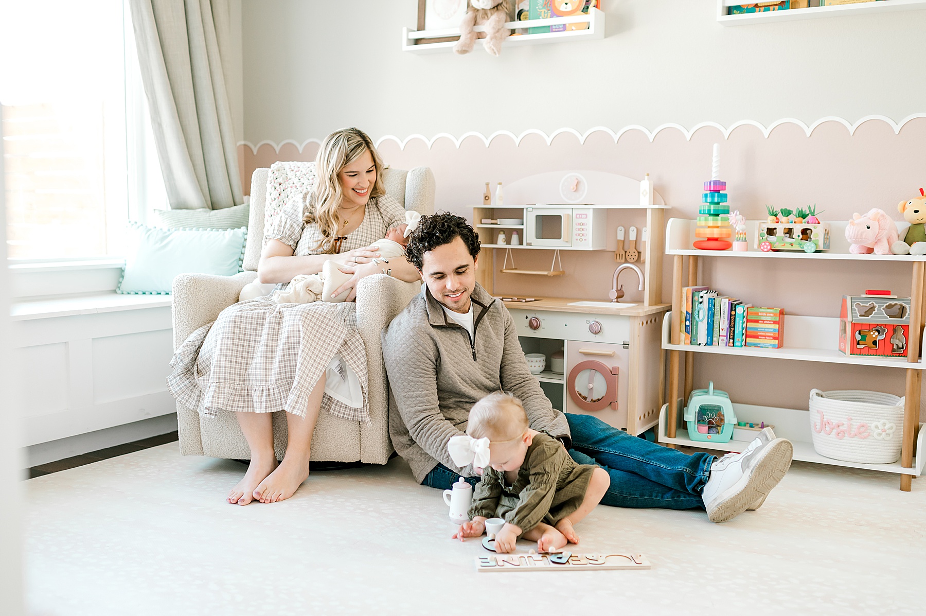 family portraits in side baby's nursery