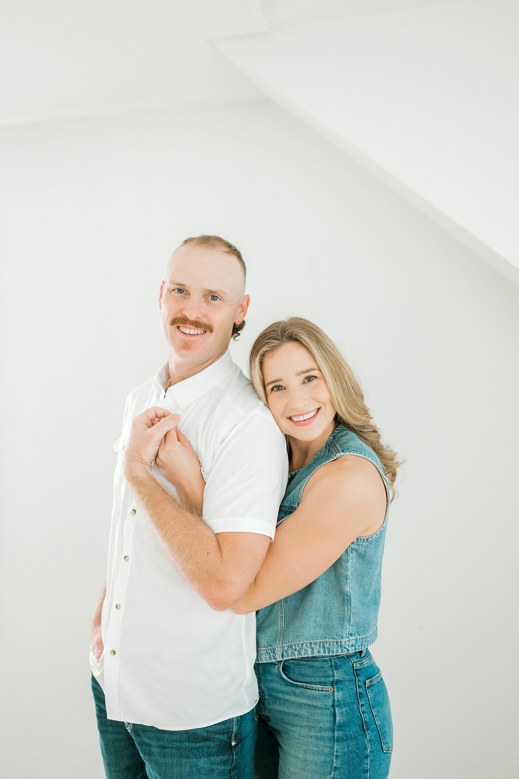 husband and wife hug