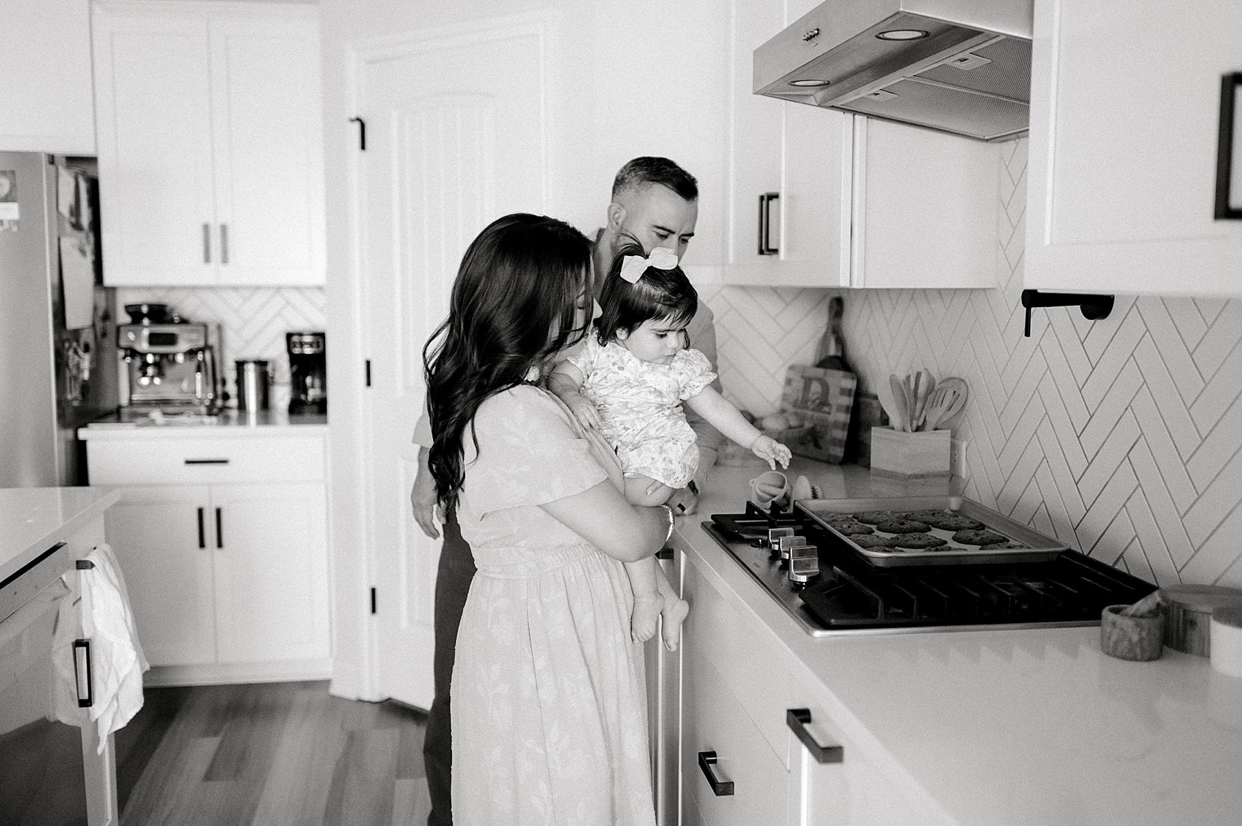 family in their kitchen