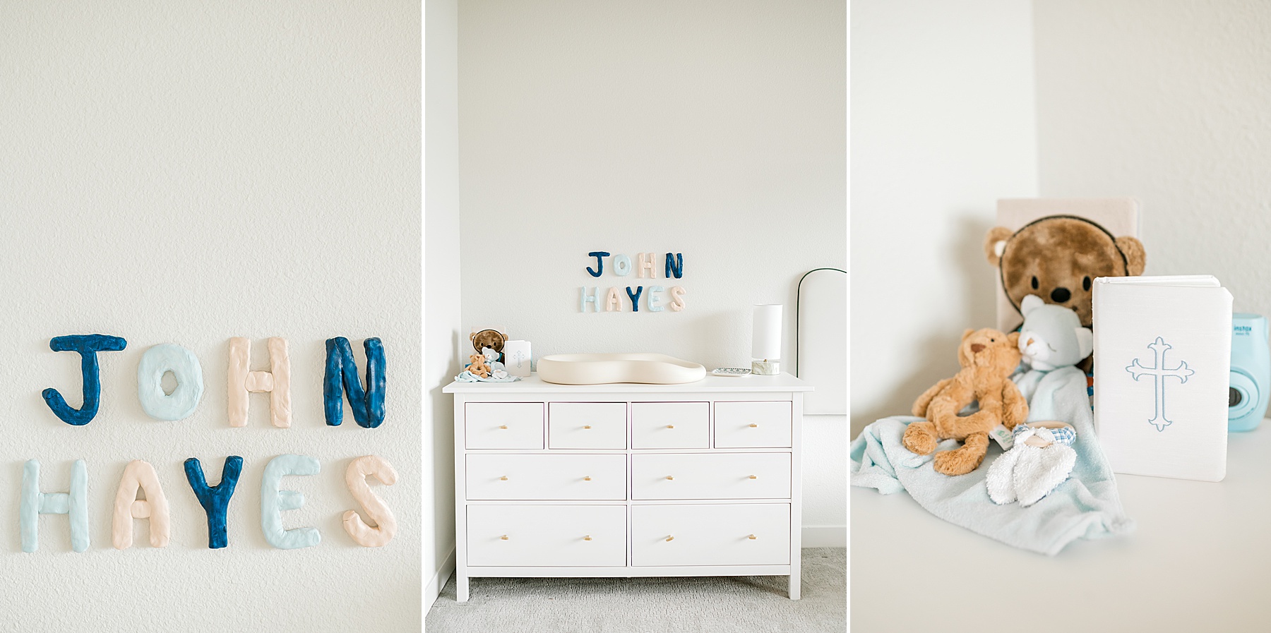 In-home newborn photography of nursery 