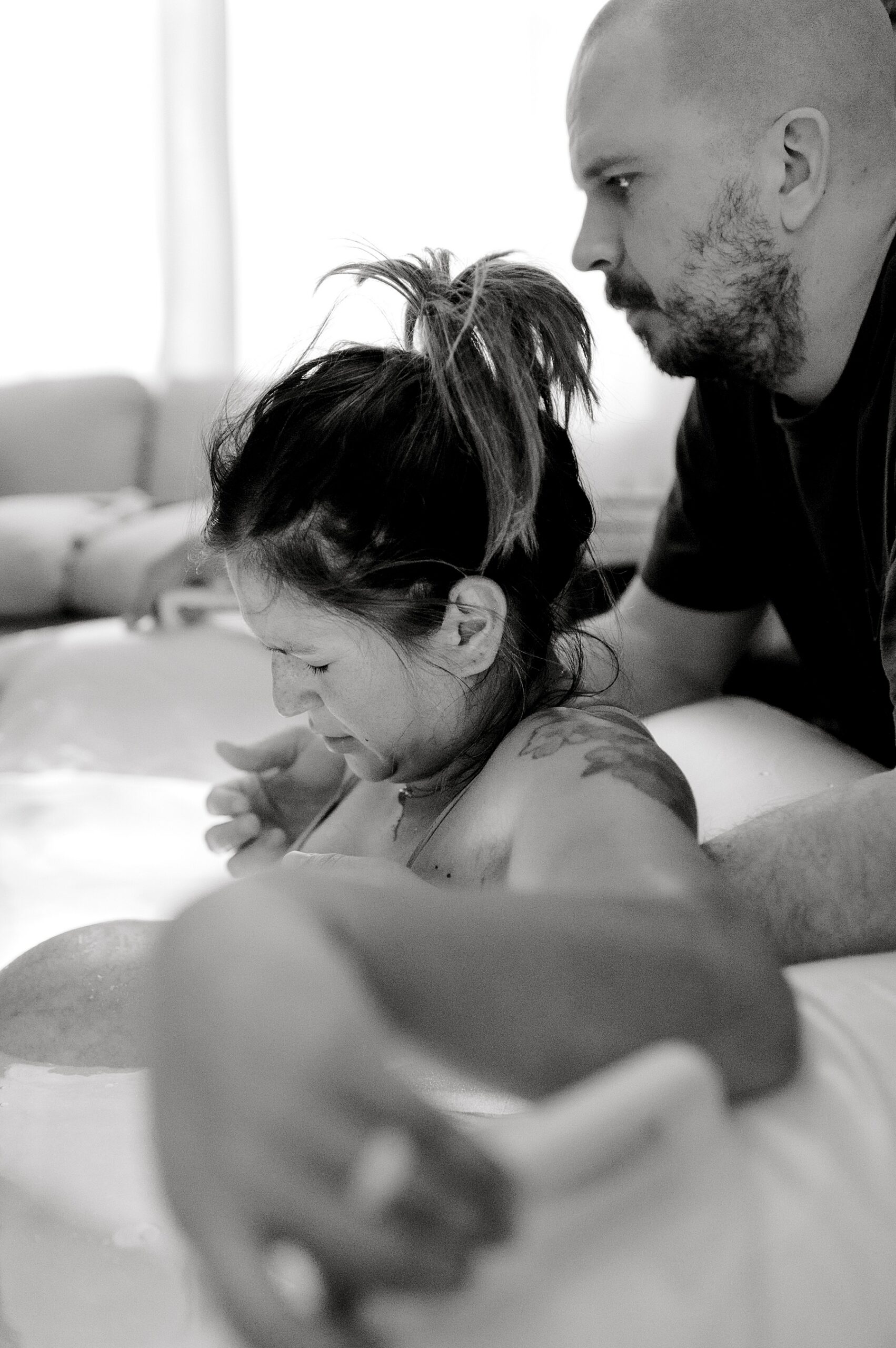 mother during labor at home