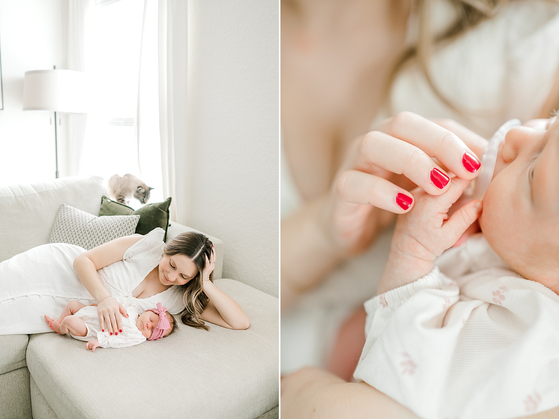 tender moments between mom and baby | Tips to Prepare For An In-Home Newborn Session